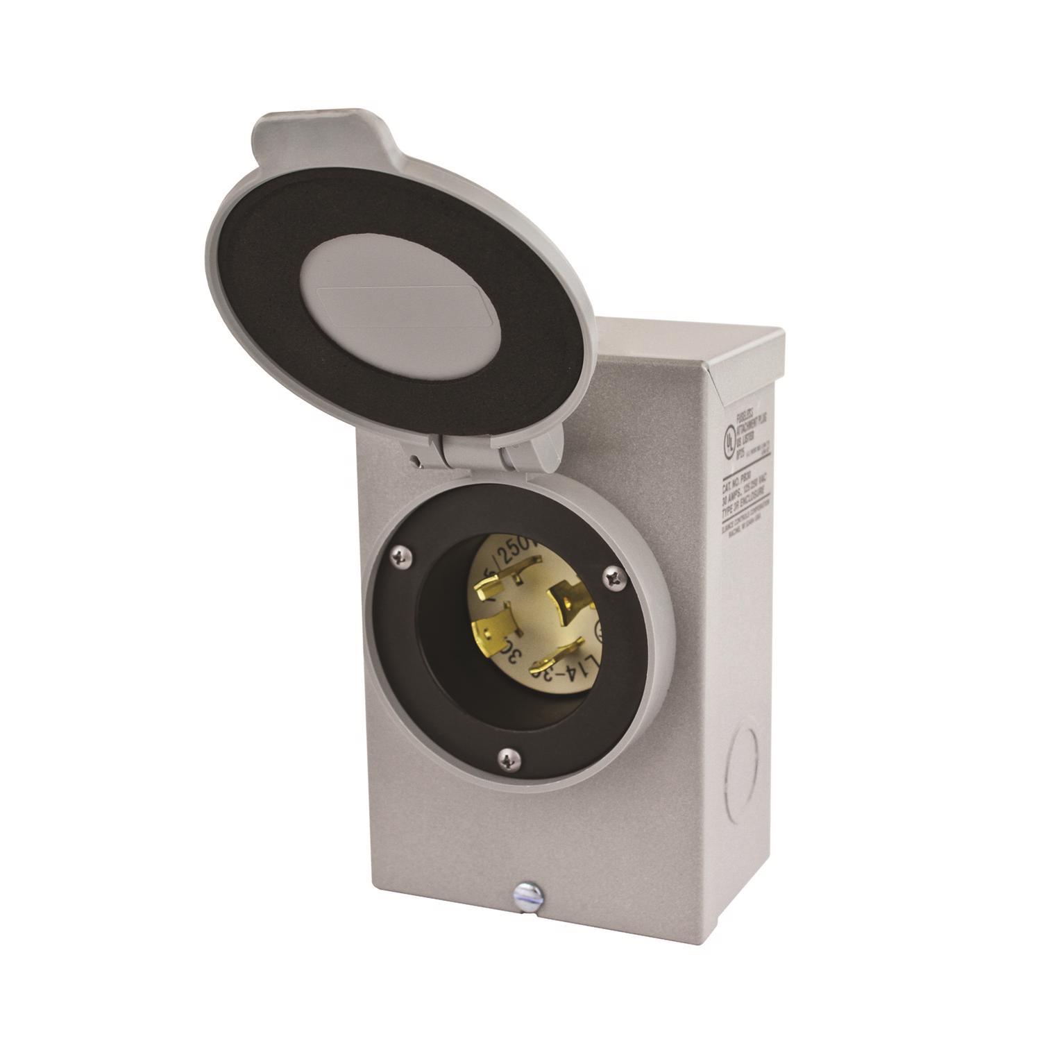 Reliance Controls PB Series 30 amps 120/240 V 1 space 1 circuits Surface Mount Power Inlet Box