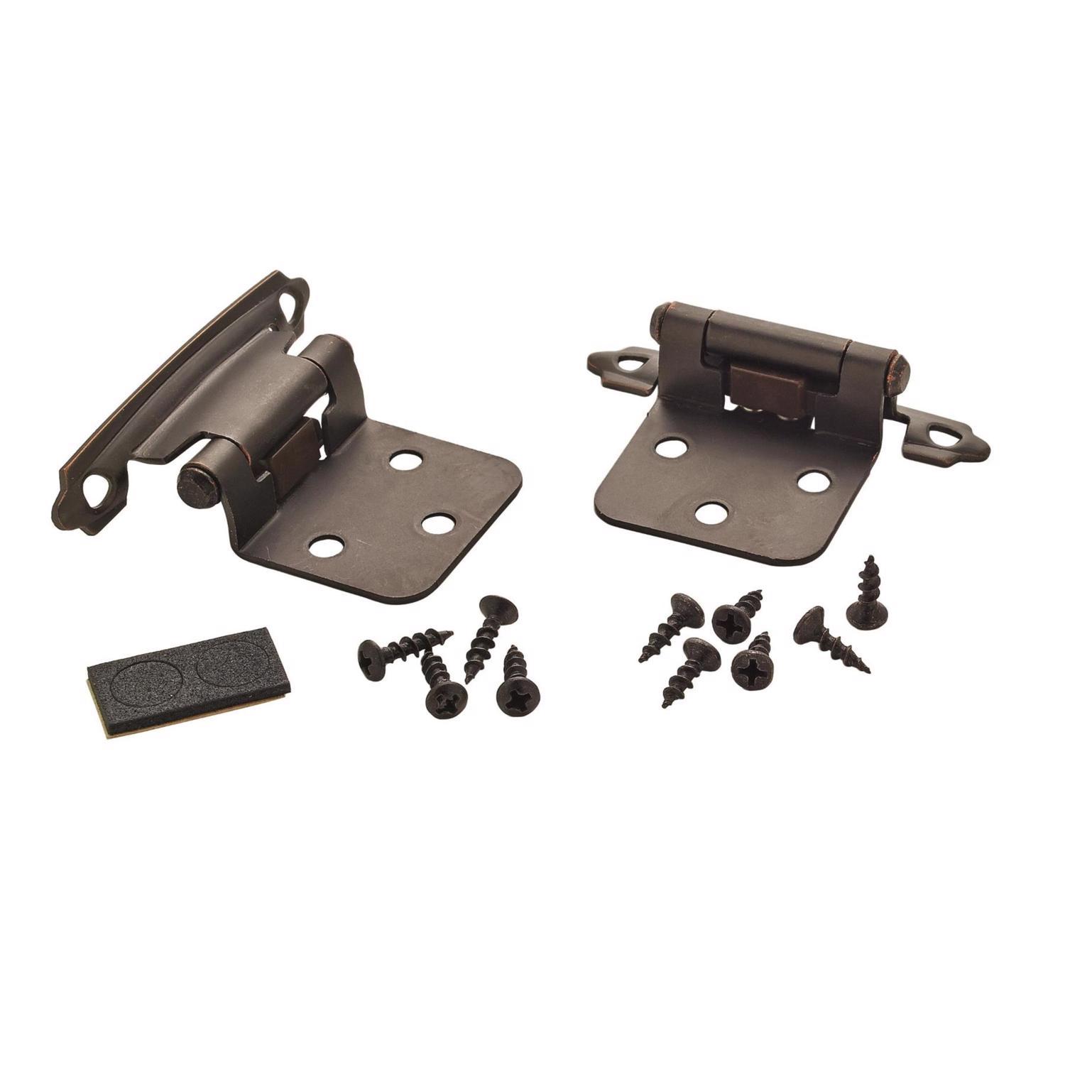 Amerock 1-13/16 in. W X 2-3/4 in. L Oil Rubbed Bronze Steel Self-Closing Hinge 2 pk