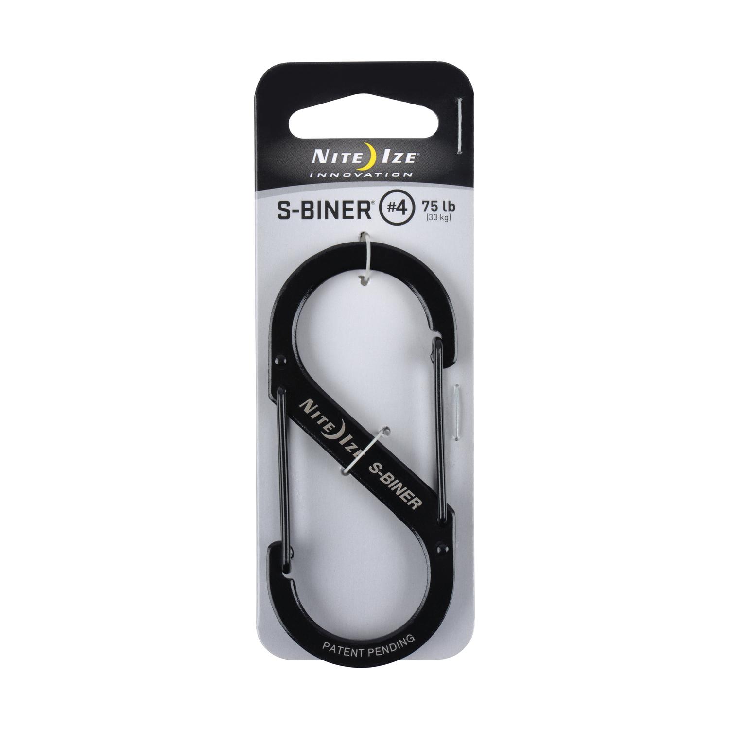 Nite Ize S-Biner 1.8 in. D Stainless Steel Black Carabiner Key Holder