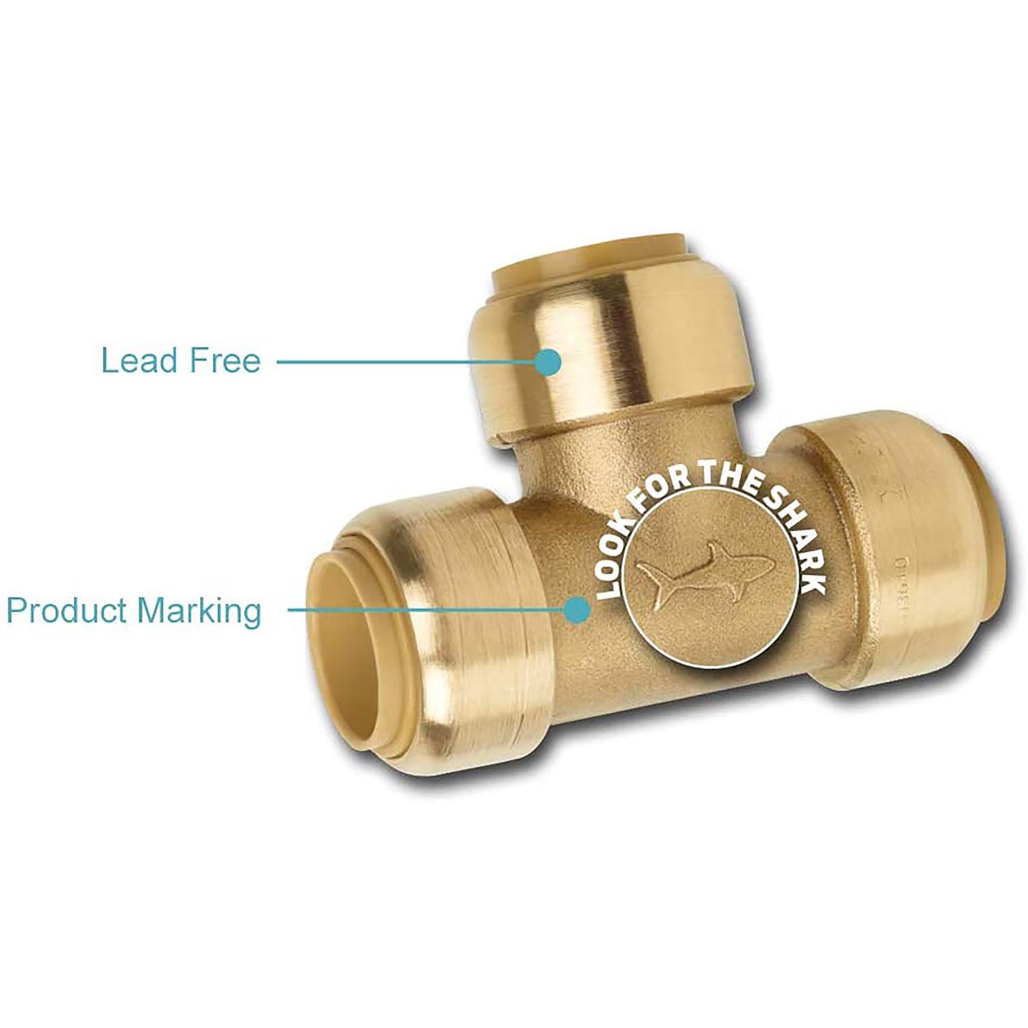 SharkBite 1/2 in. Push Fit X 3/4 in. D GHT Brass Washing Machine Outlet Box