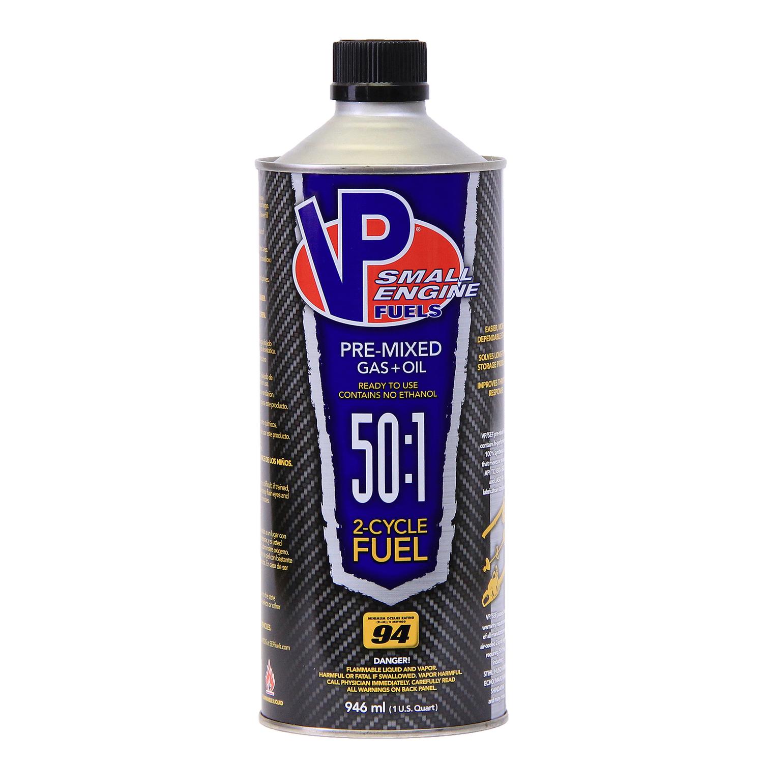 VP Racing Fuels Small Engine Ethanol-Free 2-Cycle 50:1 Pre-Mixed Fuel 1 qt