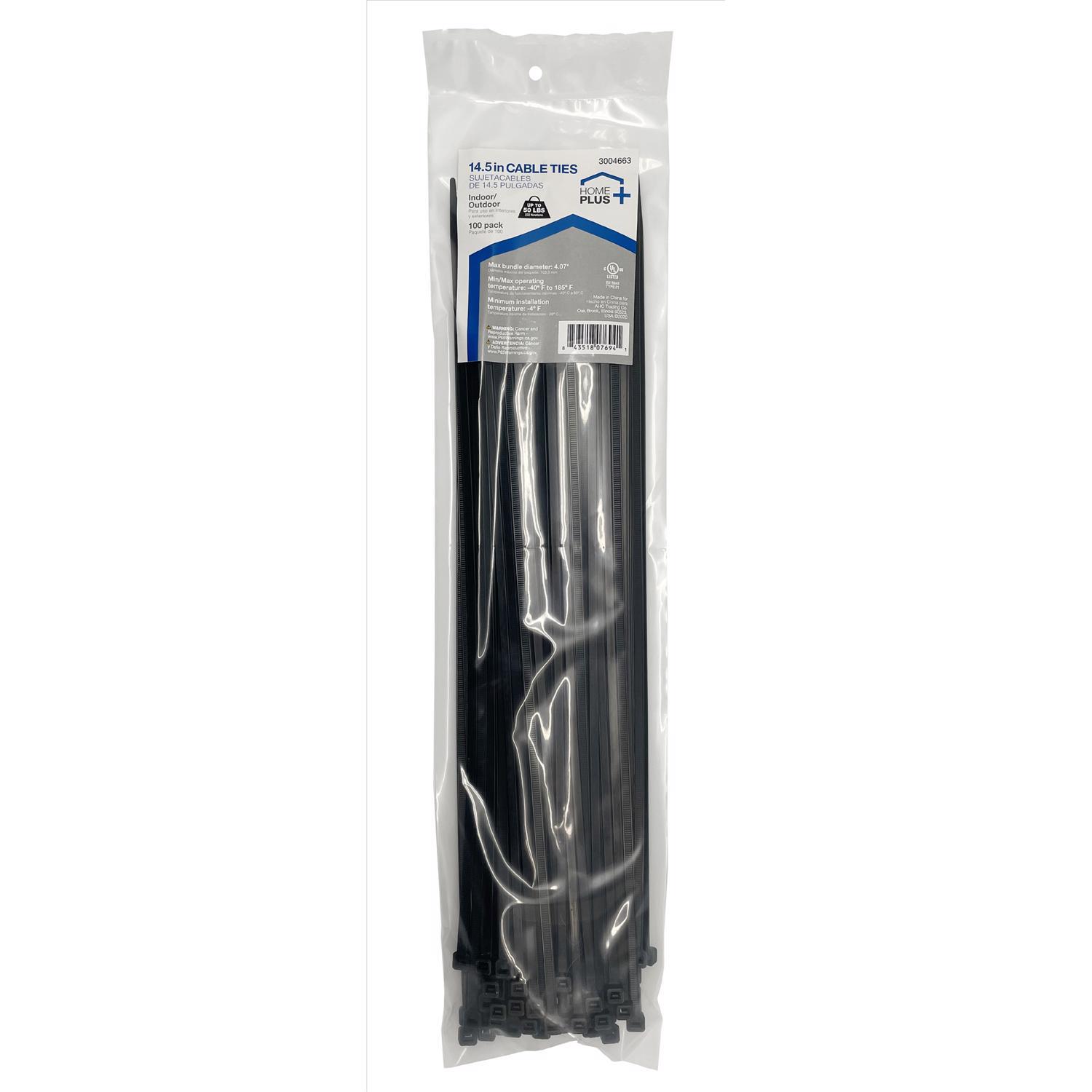 Home Plus 14.5 in. L Black Cable Tie 100 pk