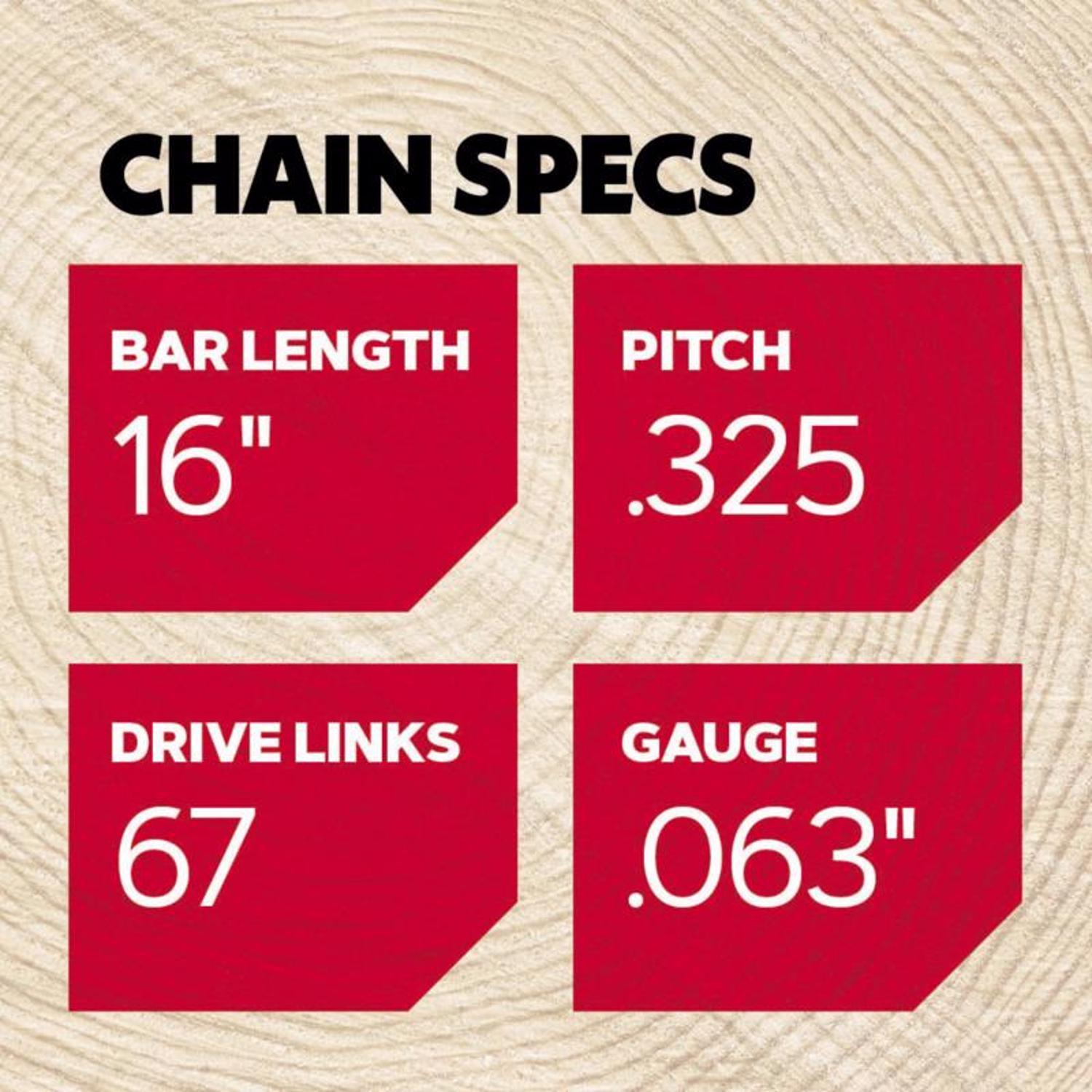 Oregon ControlCut L67 16 in. Chainsaw Chain 67 links