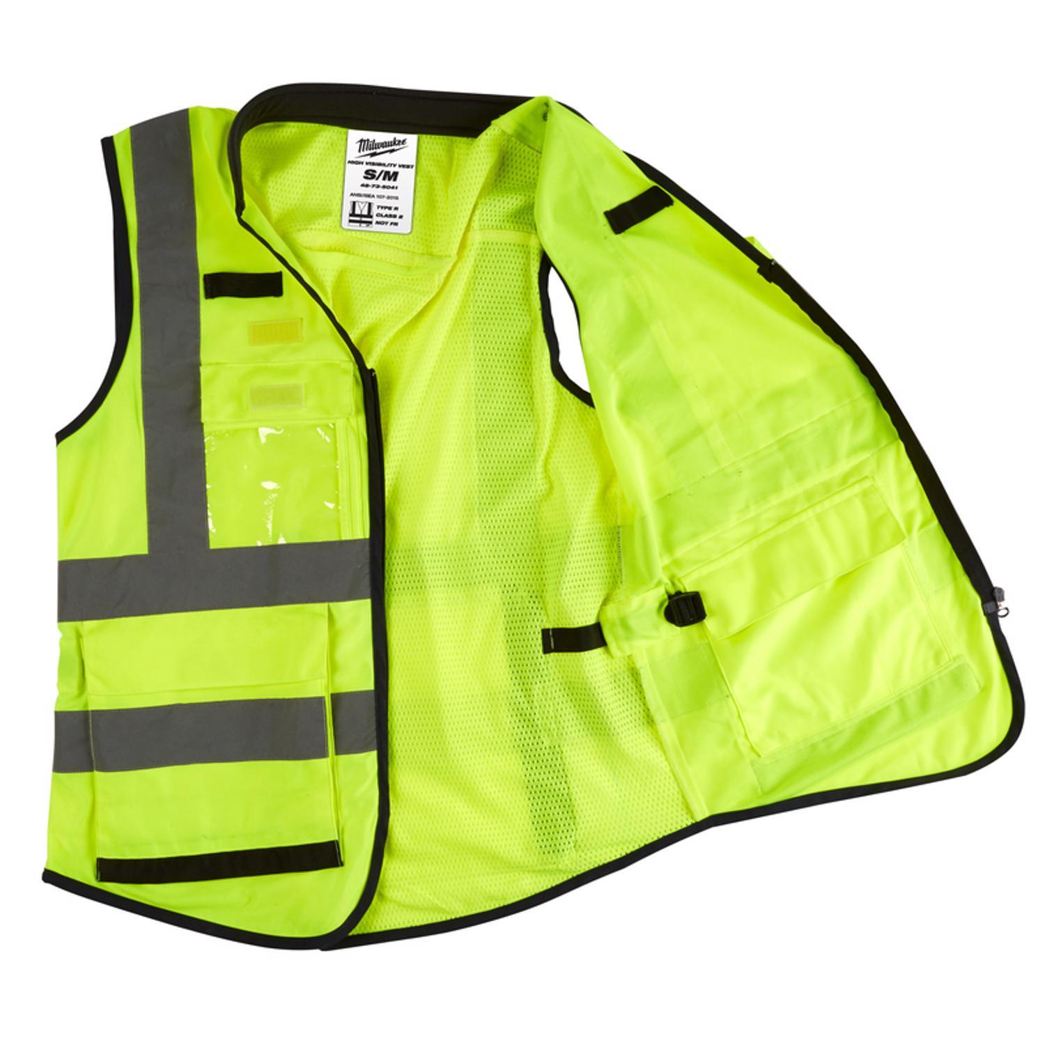 Milwaukee Class 2 with 15 Pockets Performance Safety Vest High Visibility Yellow XXL/XXXL