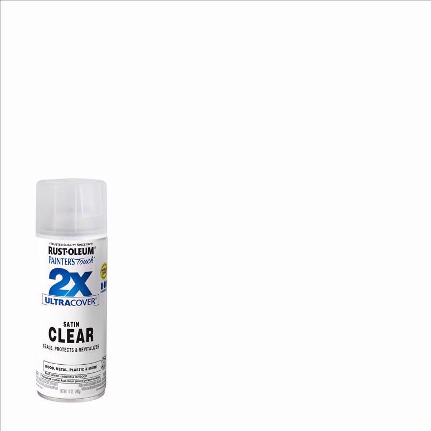 Rust-Oleum Painter's Touch 2X Ultra Cover Satin Clear Acrylic Coating Spray Paint 12 oz