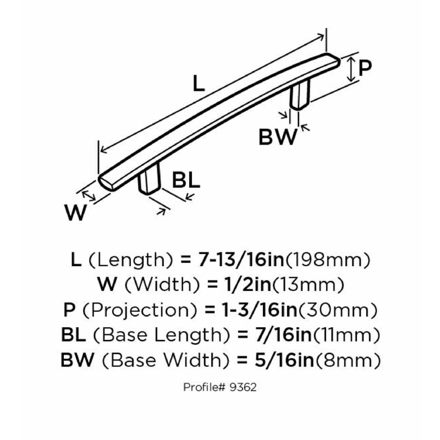 Amerock Cyprus Contemporary Arch Cabinet Pull 5-1/16 in. Satin Nickel Silver 1 pk