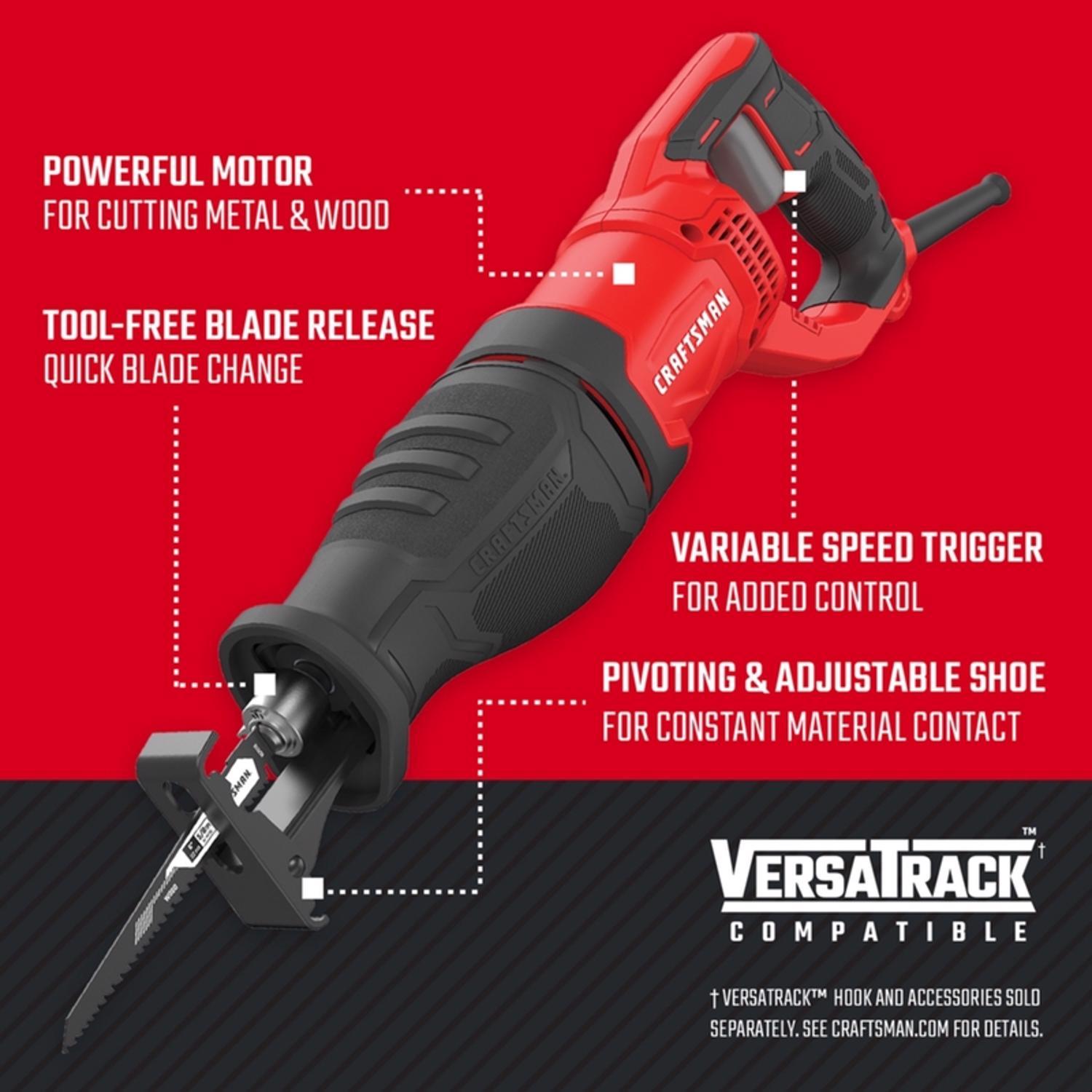 CRAFTSMAN 7.5 amps Corded Brushed Reciprocating Saw Tool Only