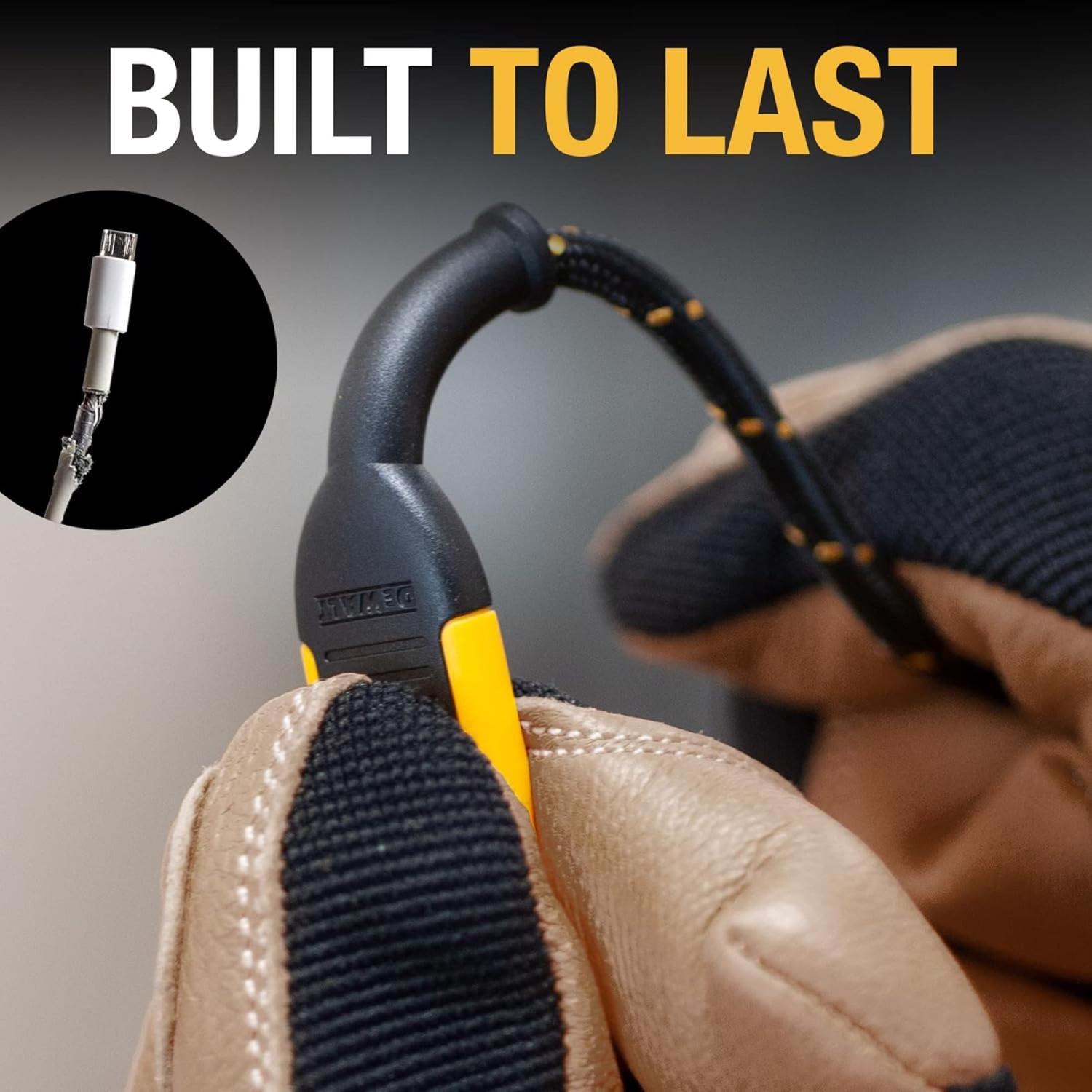 DeWalt Micro to USB Cable 10 ft. Black/Yellow