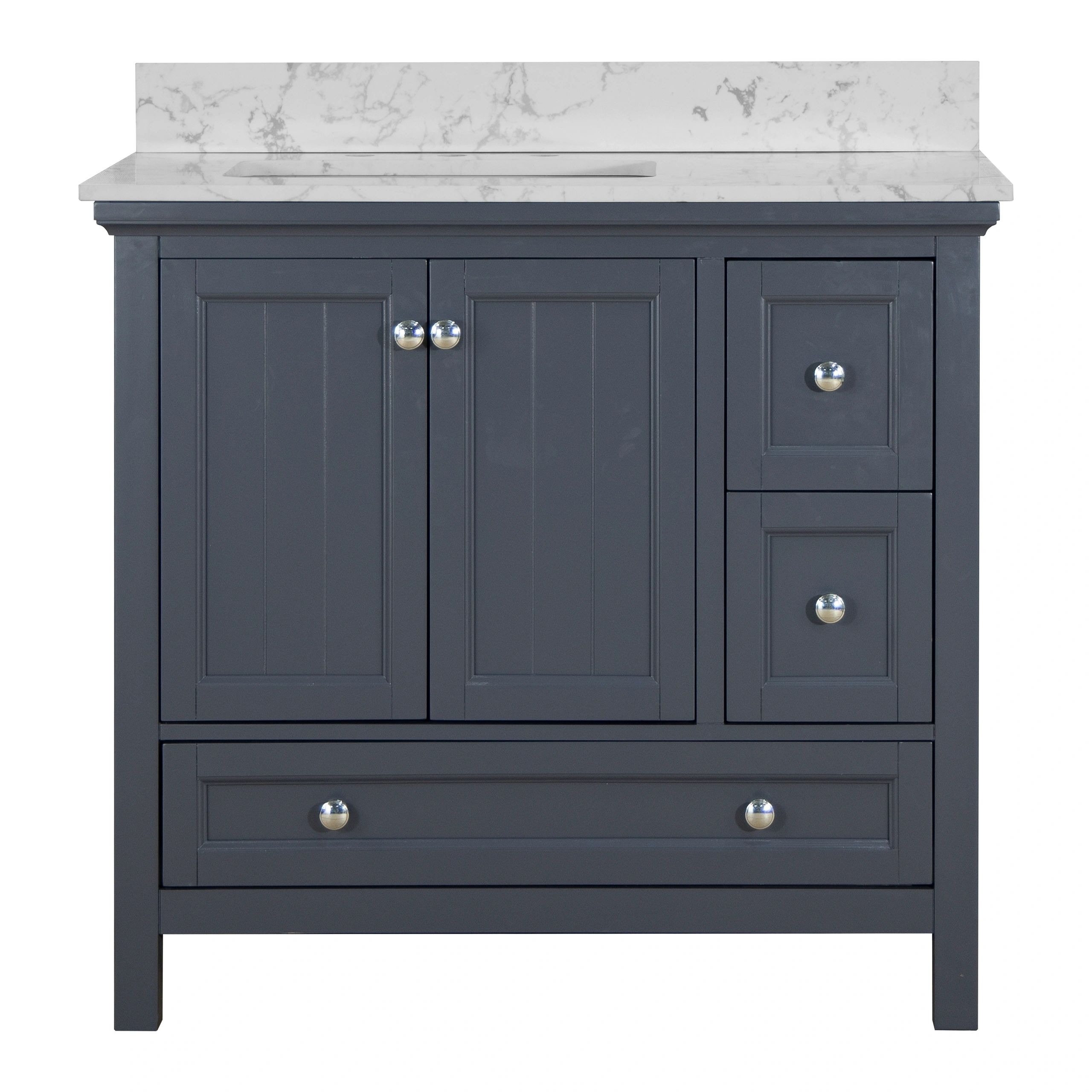 Aurafina CUNNINGHAM 36 in. Harbor Blue Vanity