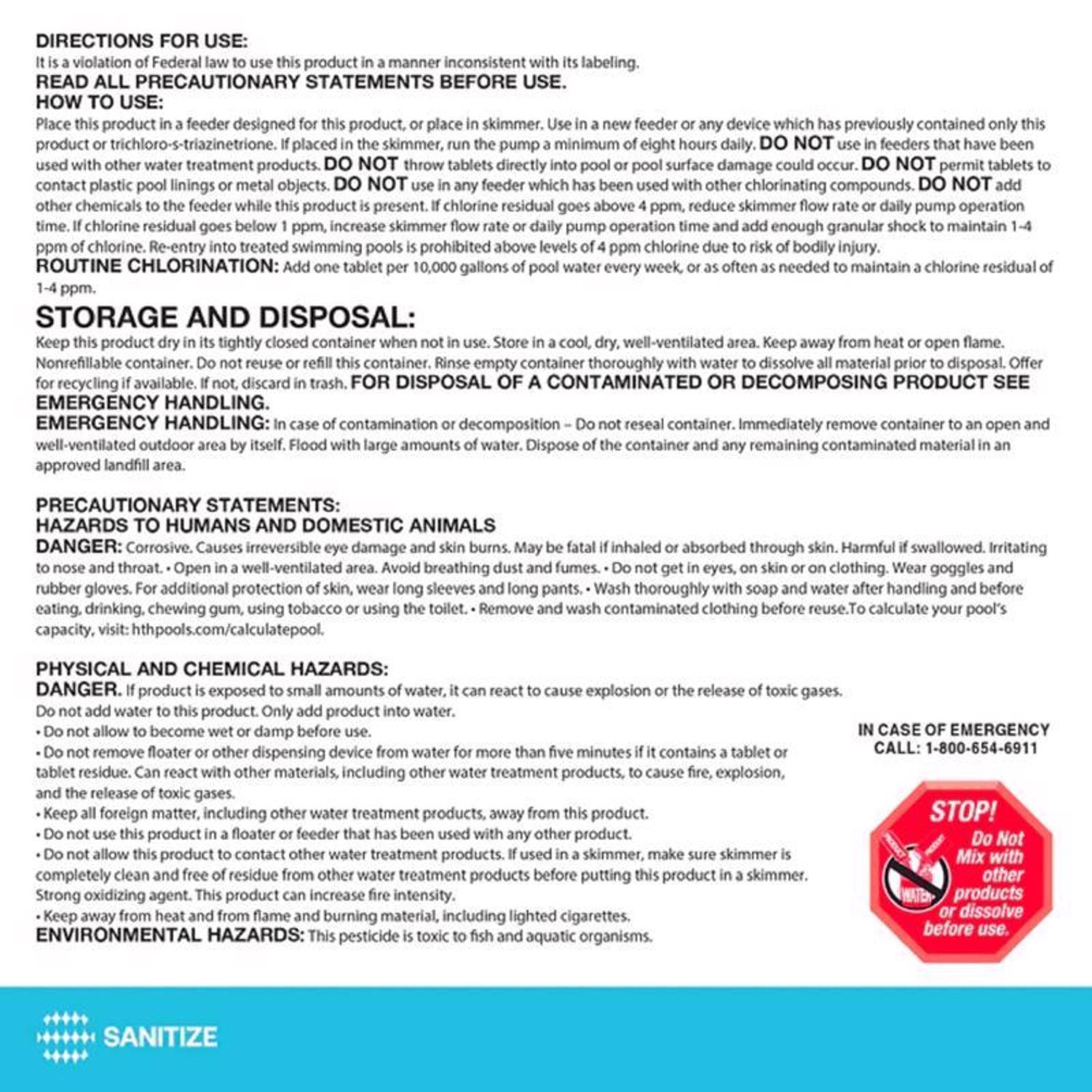 HTH Pool Care 3&quot