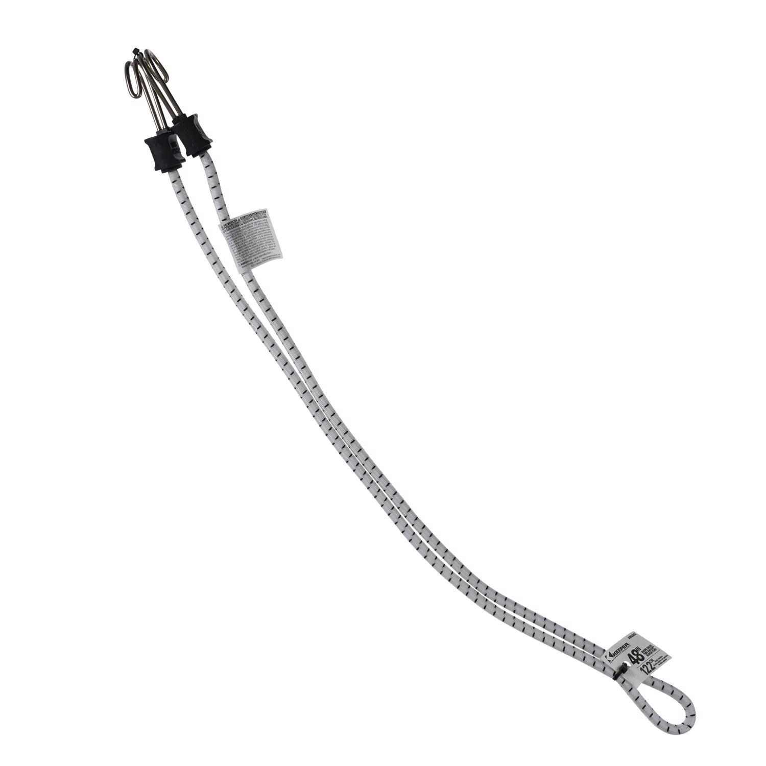 Keeper Black/White Bungee Cord 48 in. L X 0.315 in. 1 pk