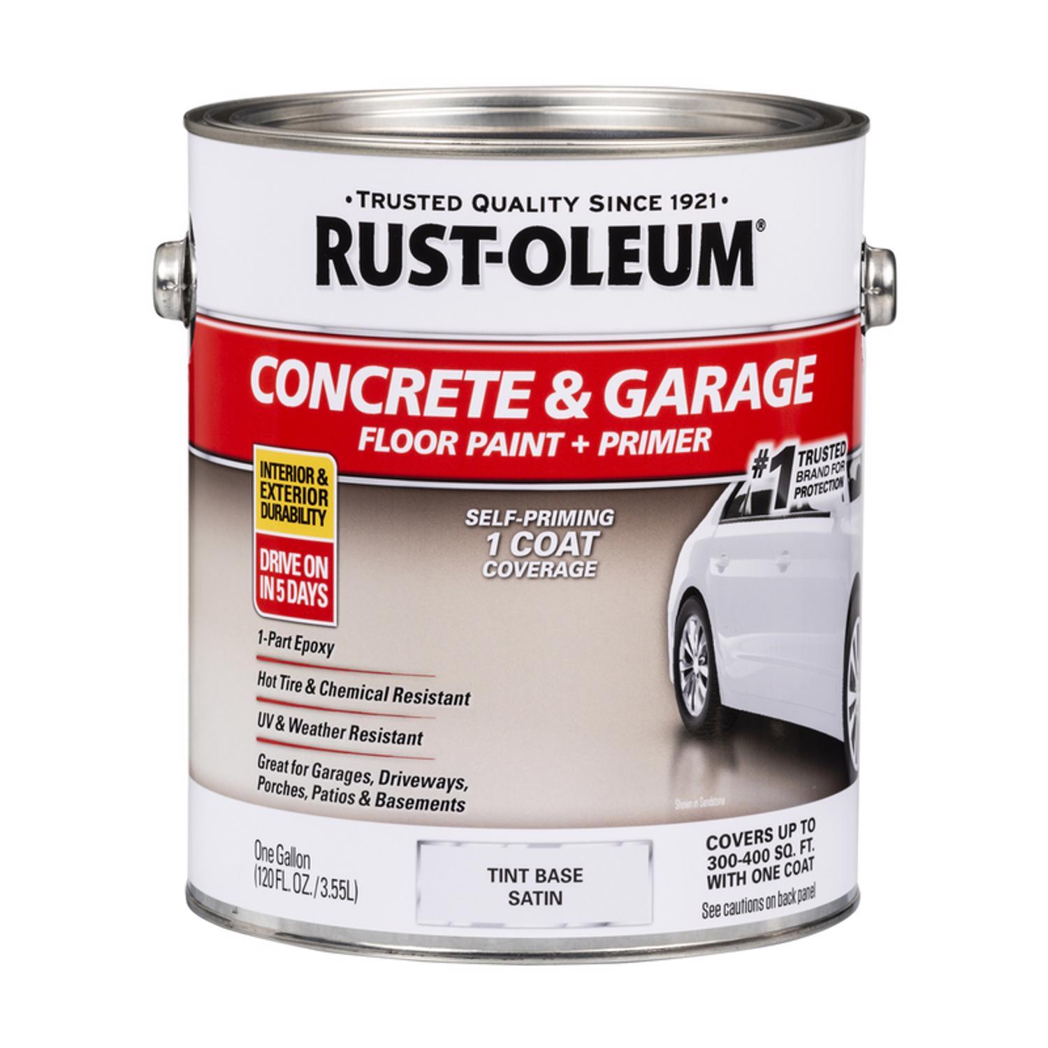 Rust-Oleum Satin Tint Base Water-Based Acrylic Concrete & Garage Floor Paint 1 gal