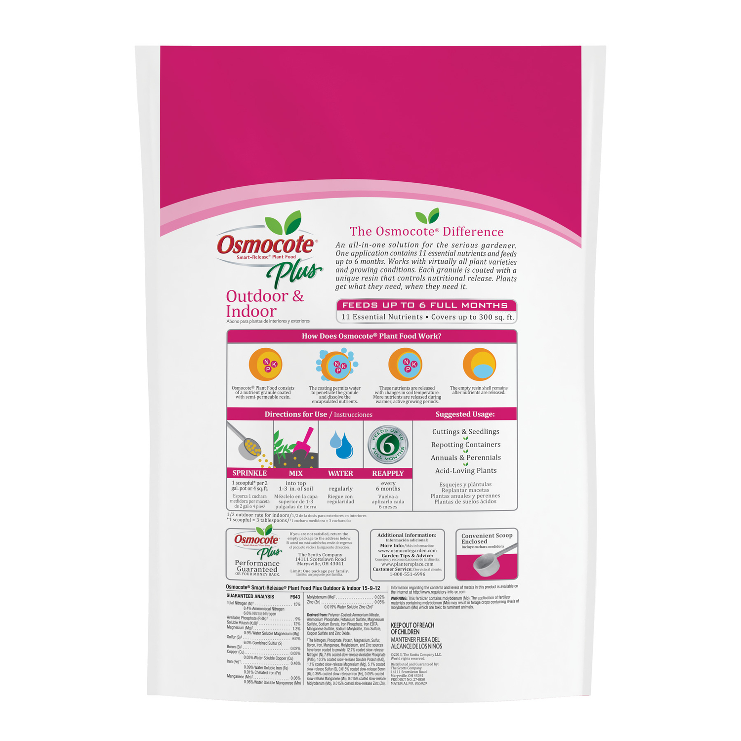 Osmocote Smart-Release Plus Outdoor & Indoor Granules Plant Food 8 lb