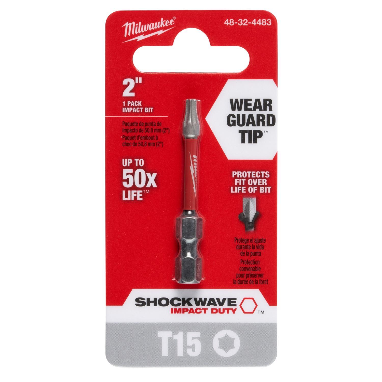 Milwaukee Shockwave Torx T15 Screwdriver Bit Steel 1 pc