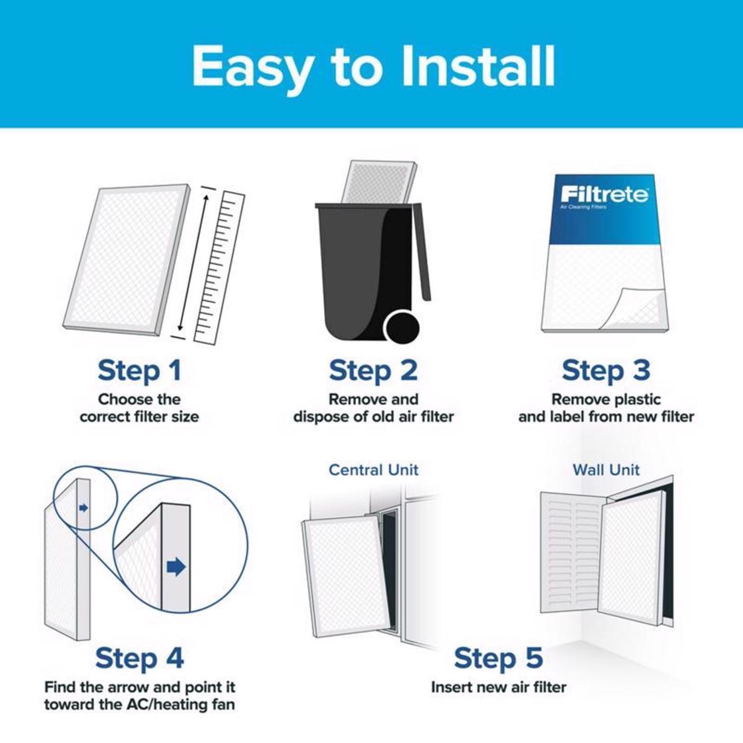 Filtrete Allergen Defense 12 in. W X 24 in. H X 1 in. Polyester 1000 MPR Pleated Air Filter 1 pk