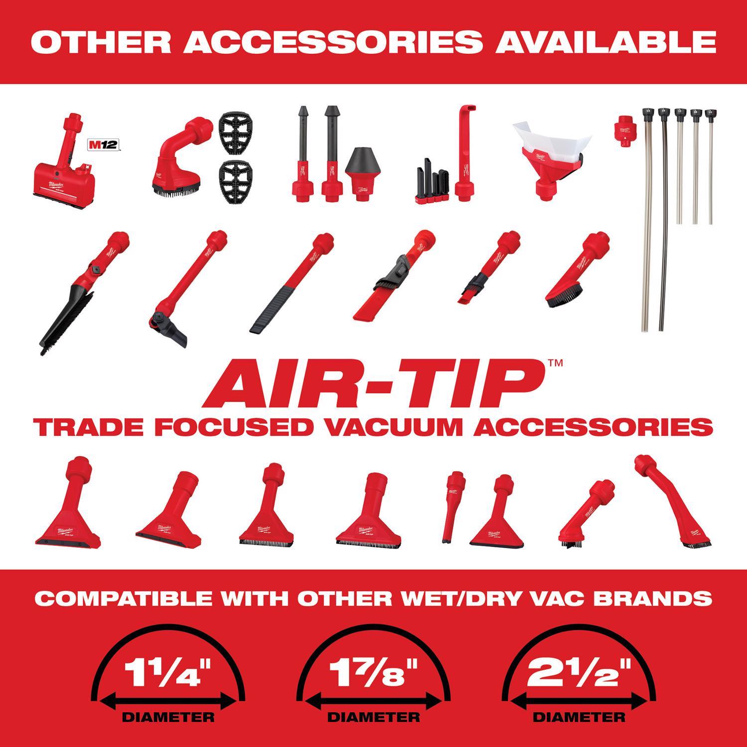 Milwaukee AIR-TIP 1-1/4 in. - 2-1/2 in. Wet/Dry Shop Vac Pivoting Extension Wand 1 pc