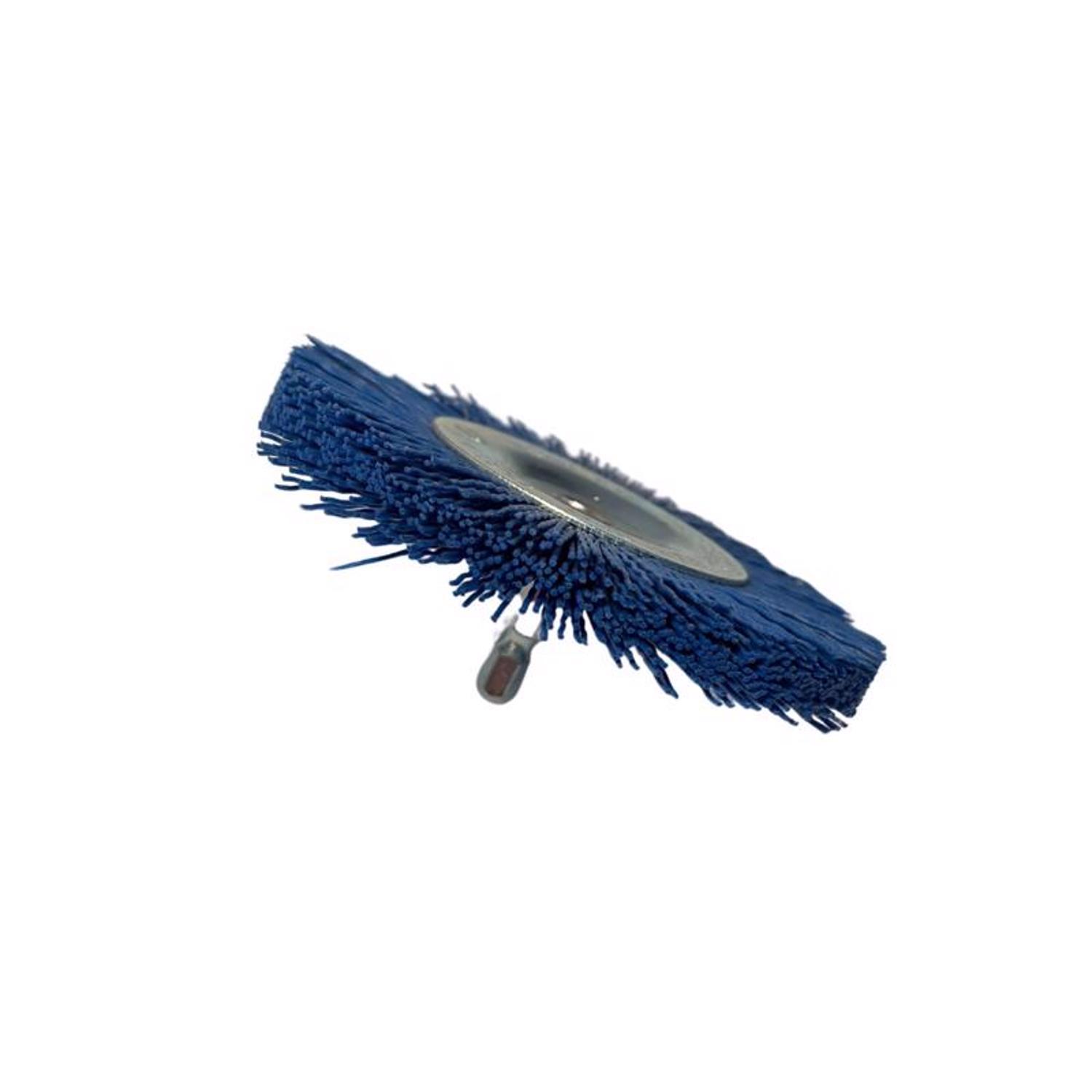 Dico Nyalox 4 in. Fine Crimped Mandrel Mounted Wheel Brush Nylon 2500 rpm 1 pc