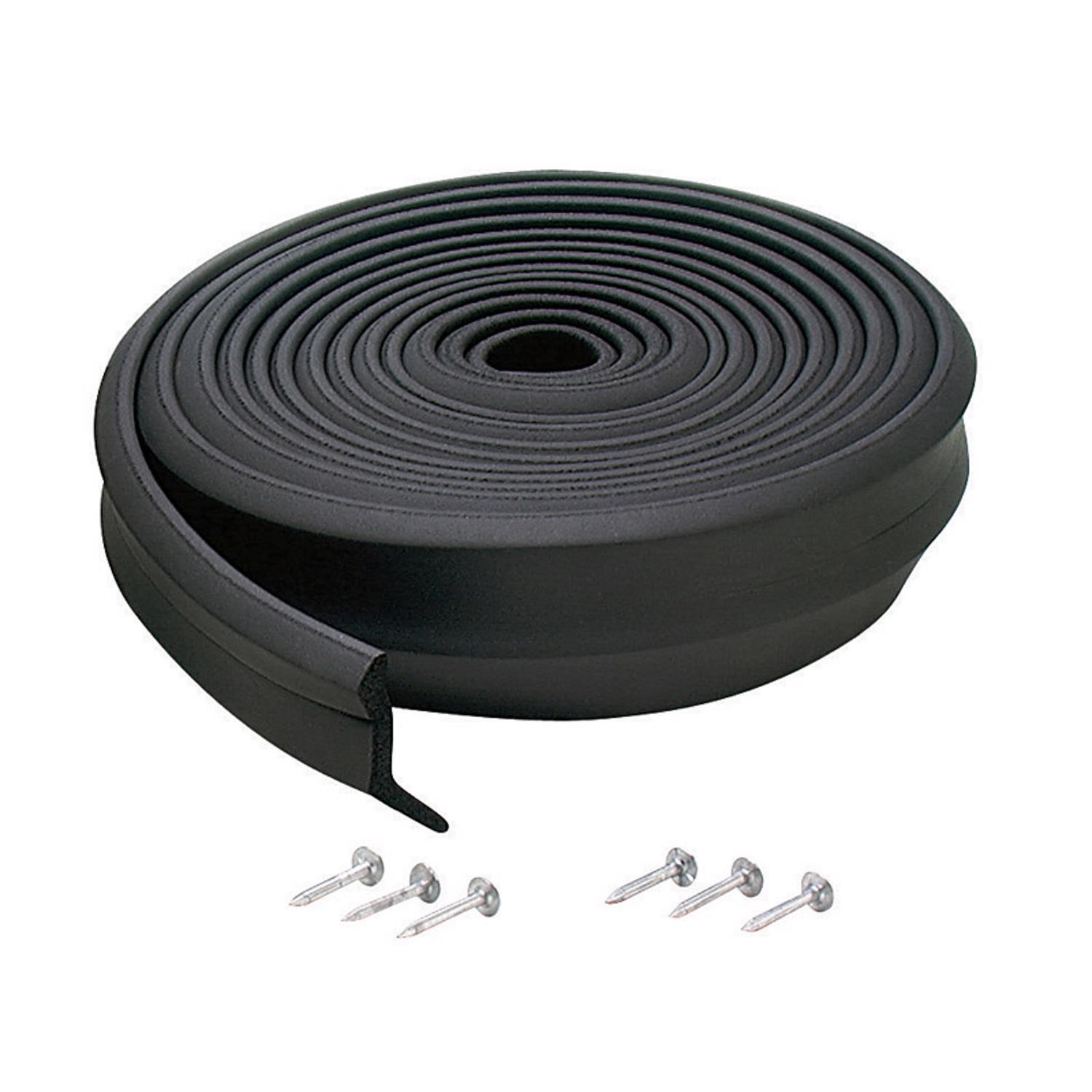 M-D Black Rubber Door Set Seal For Garage Doors 16 ft. L X 1 in.