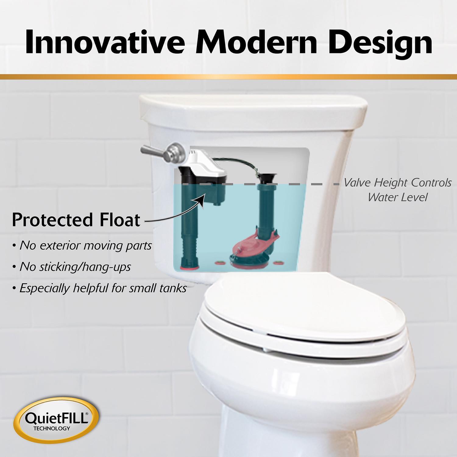 Korky QuietFill Toilet Fill Valve Red For Universal