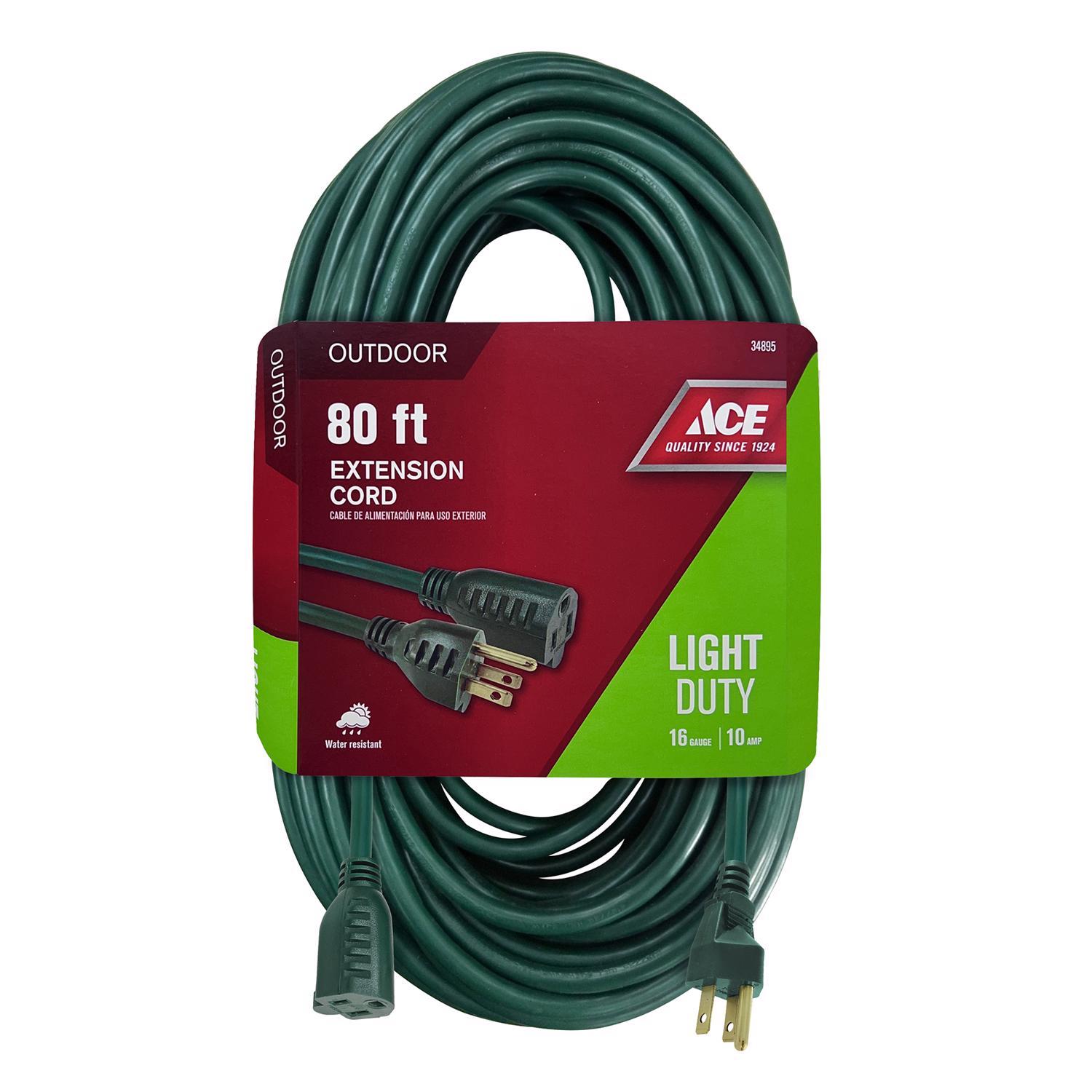 Ace Outdoor 80 ft. L Green Extension Cord 16/3 SJTW