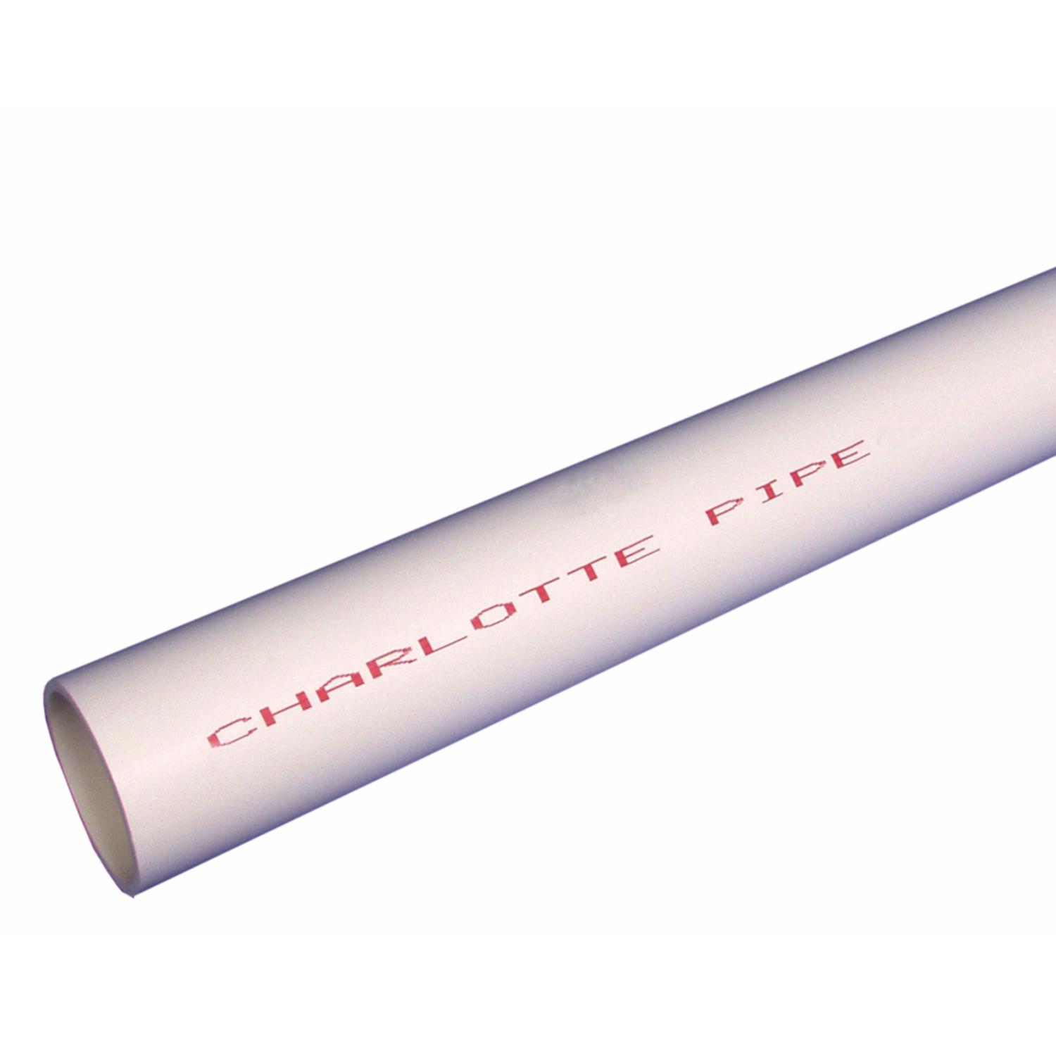 Charlotte Pipe Schedule 40 PVC Pressure Pipe 3/4 in. D X 10 ft. L Plain End 480 psi