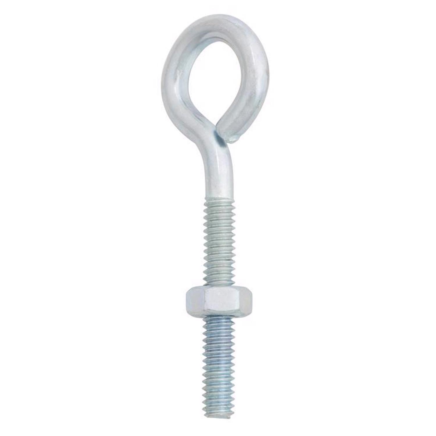 Hampton 1/4 in. X 3 in. L Zinc-Plated Steel Eyebolt Nut Included
