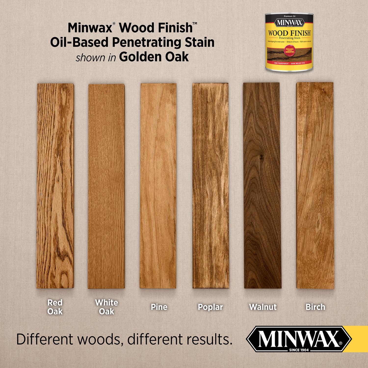 Minwax Wood Finish Semi-Transparent Golden Oak Oil-Based Penetrating Wood Stain 1/2 pt