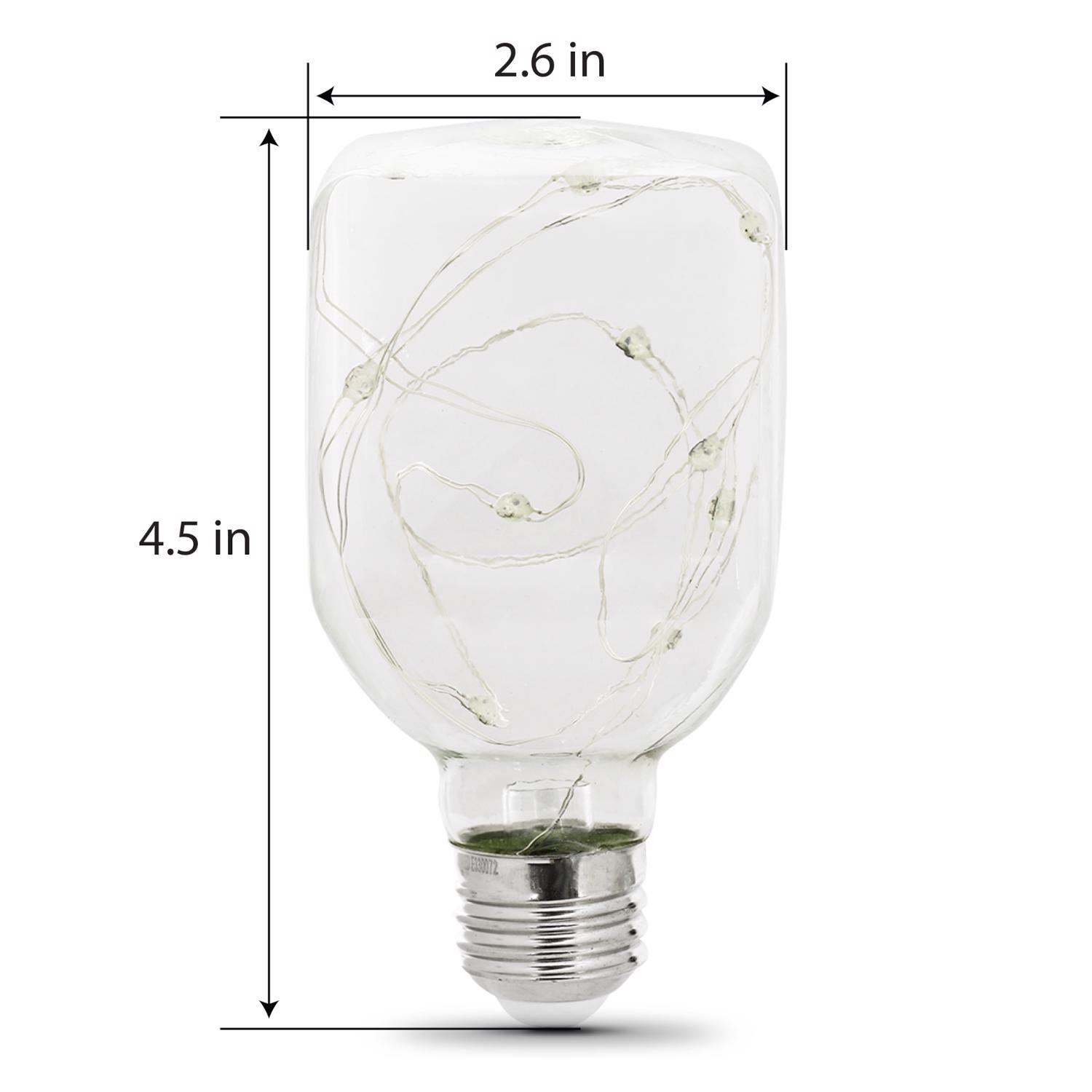 Feit Square E26 (Medium) LED Bulb Multi-Colored 1 Watt Equivalence 1 pk