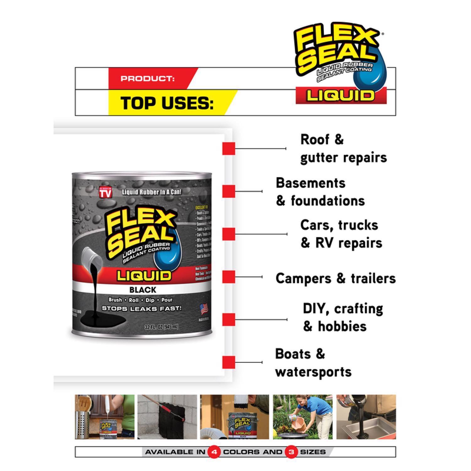 Flex Seal Family of Products Flex Seal White Liquid Rubber Sealant Coating 16 oz