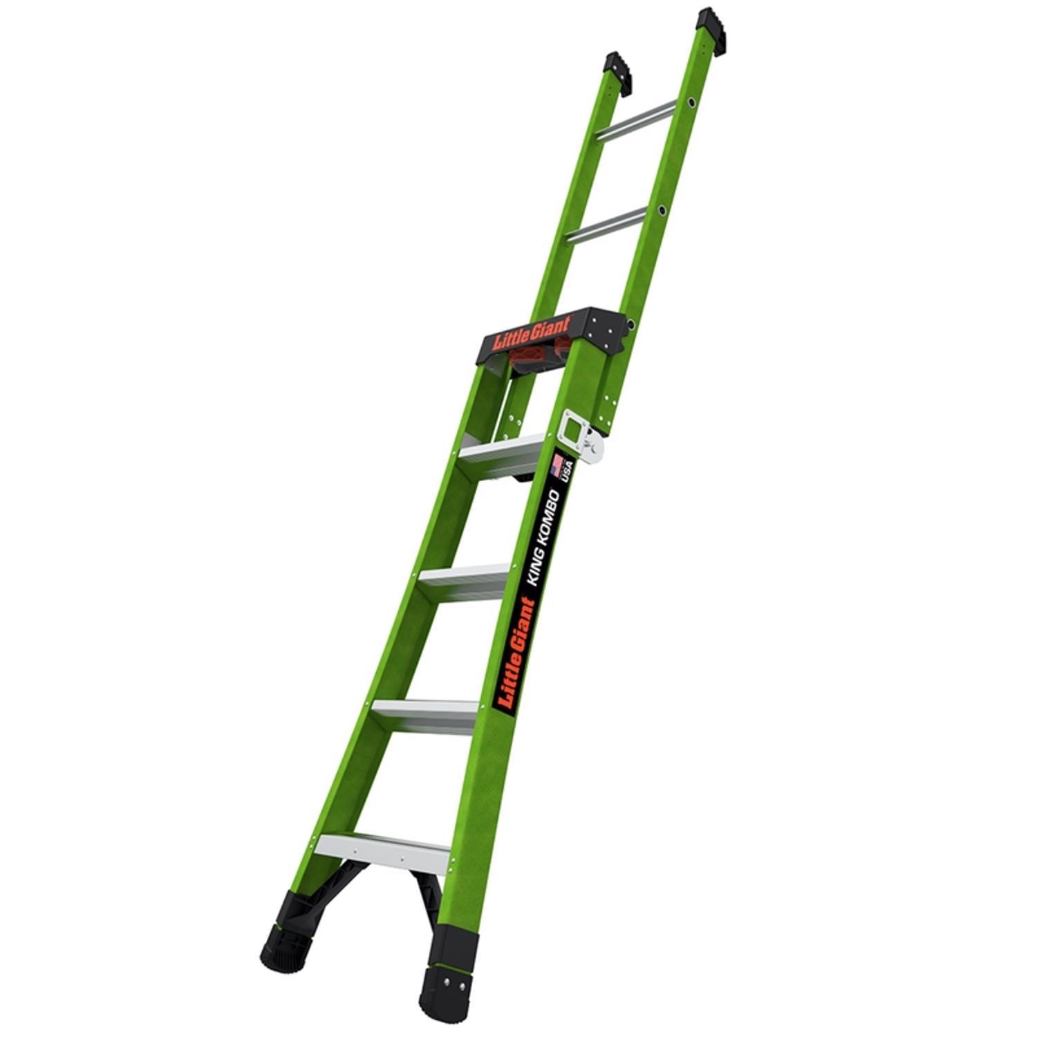 Little Giant King Kombo 5 ft. H Fiberglass Multi-Position Ladder Type IAA 375 lb. capacity