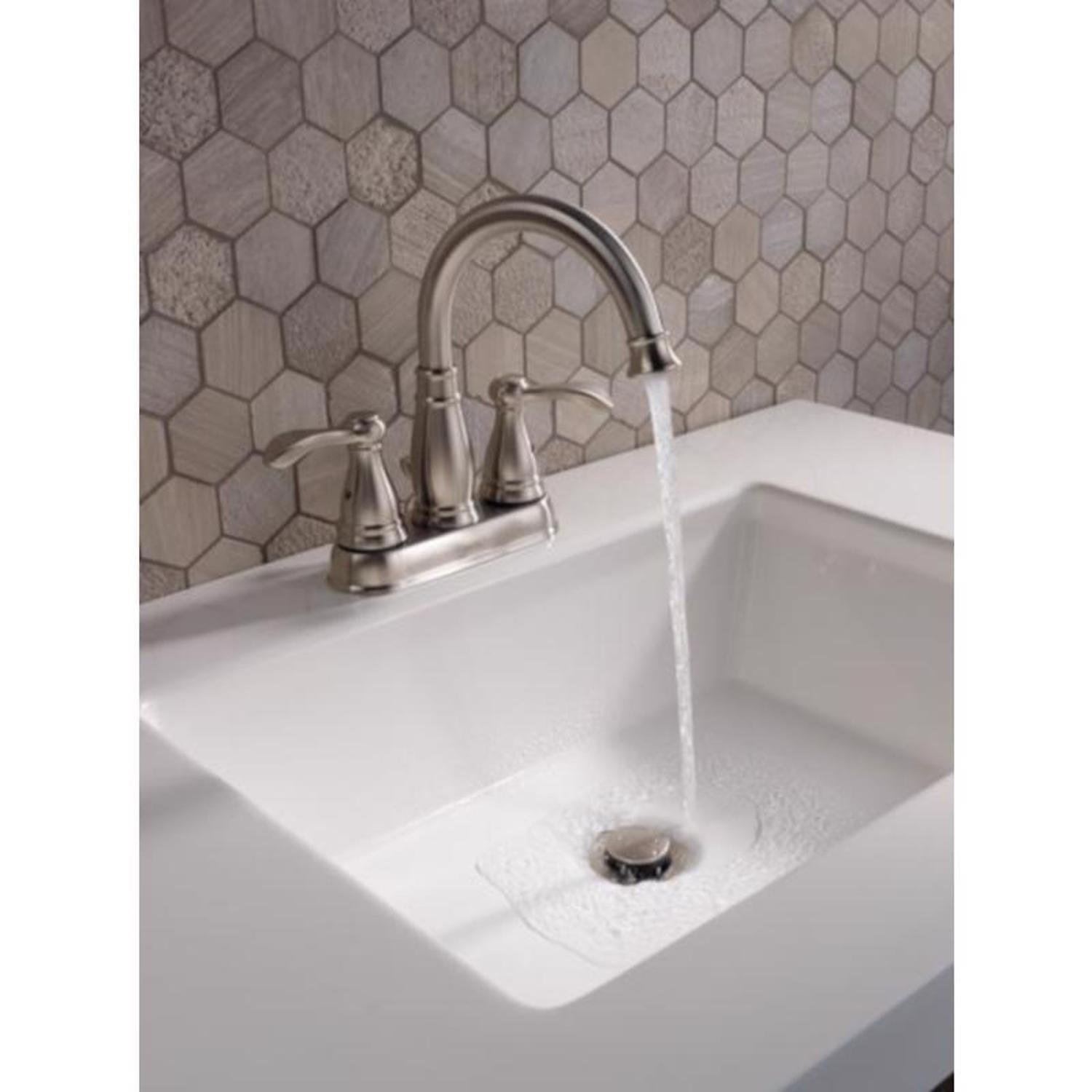 Delta Porter Brushed Nickel Bathroom Faucet 4 in.