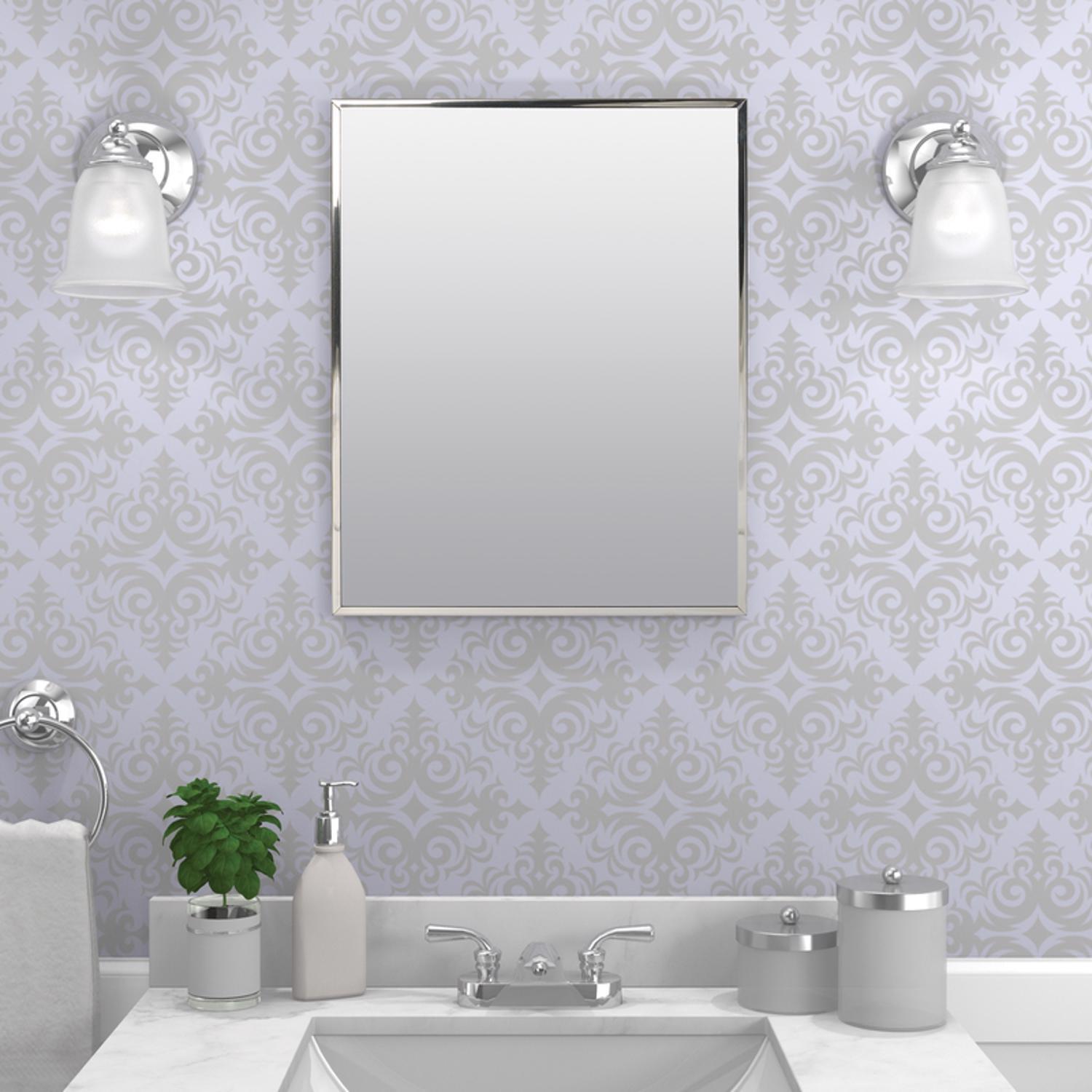Zenna Home 20-1/8 in. H X 16-1/8 in. W X 3.25 in. D Rectangle Medicine Cabinet/Mirror