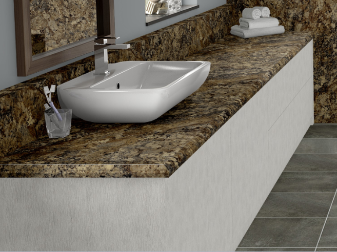 Hartson-Kennedy Laminate Vanity Top 6 ft. Winter Carnival Caspian Edge