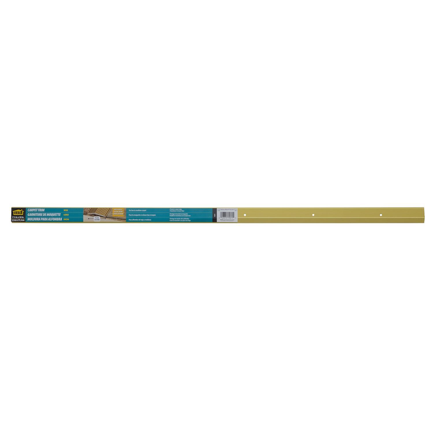 M-D Building Products 0.3 in. H X 1.38 in. W X 36 in. L Satin Brass Aluminum Carpet Trim