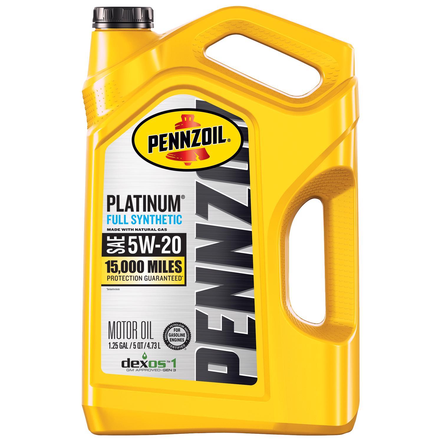 Pennzoil Platinum 5W-20 Gasoline Synthetic Motor Oil 5 qt 1 pk