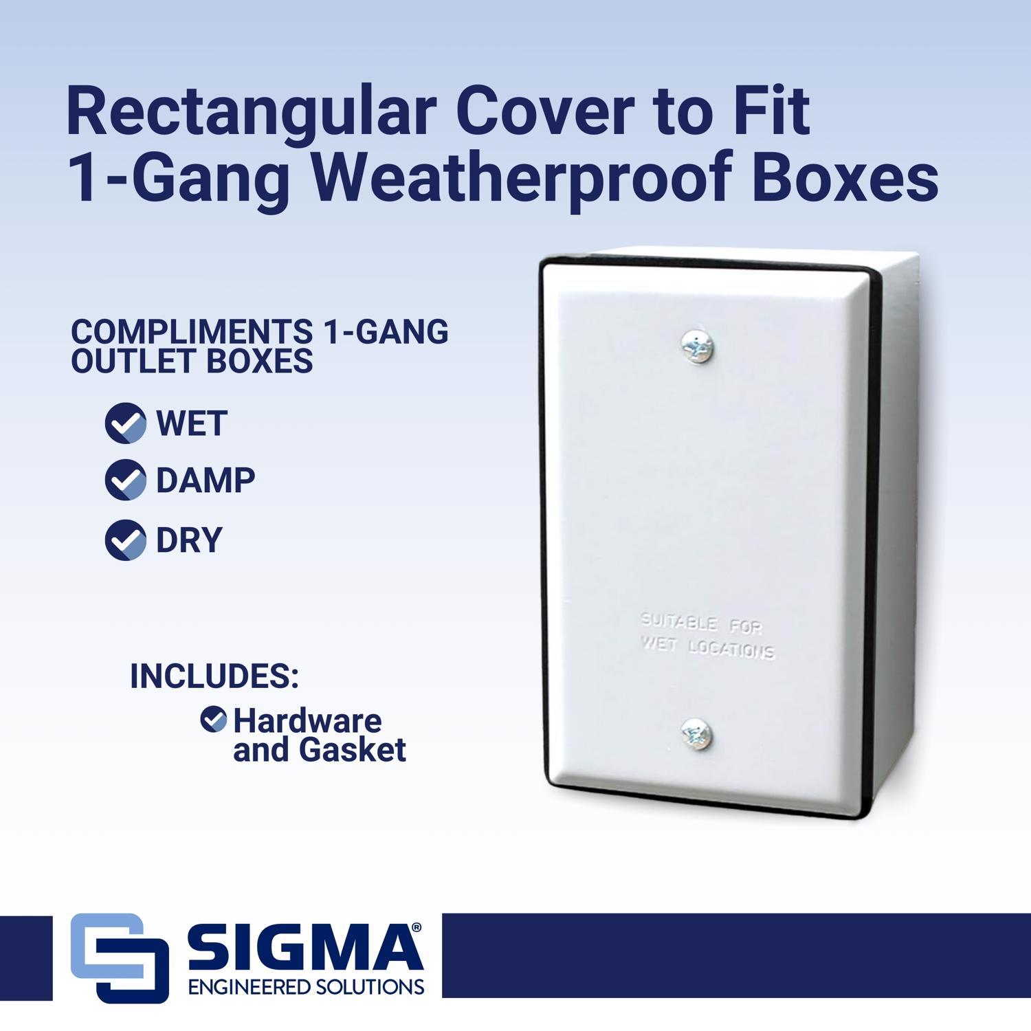 Sigma Engineered Solutions Rectangle Stamped Steel 1 gang 4.52 in. H X 2.77 in. W Flat Box Cover