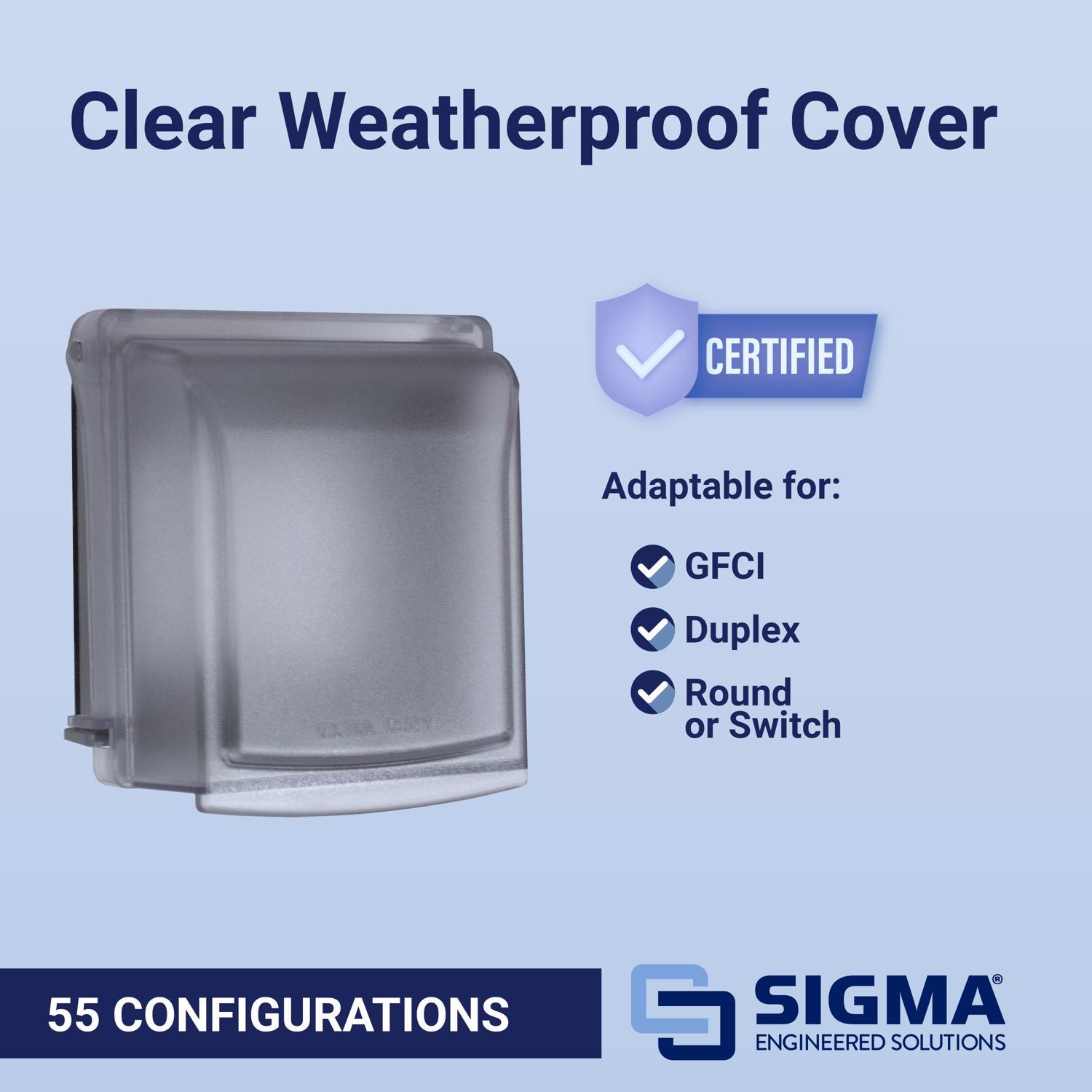 Sigma Engineered Solutions Rectangle Plastic 2 gang 6.02 in. H X 5.53 in. W Weatherproof Cover