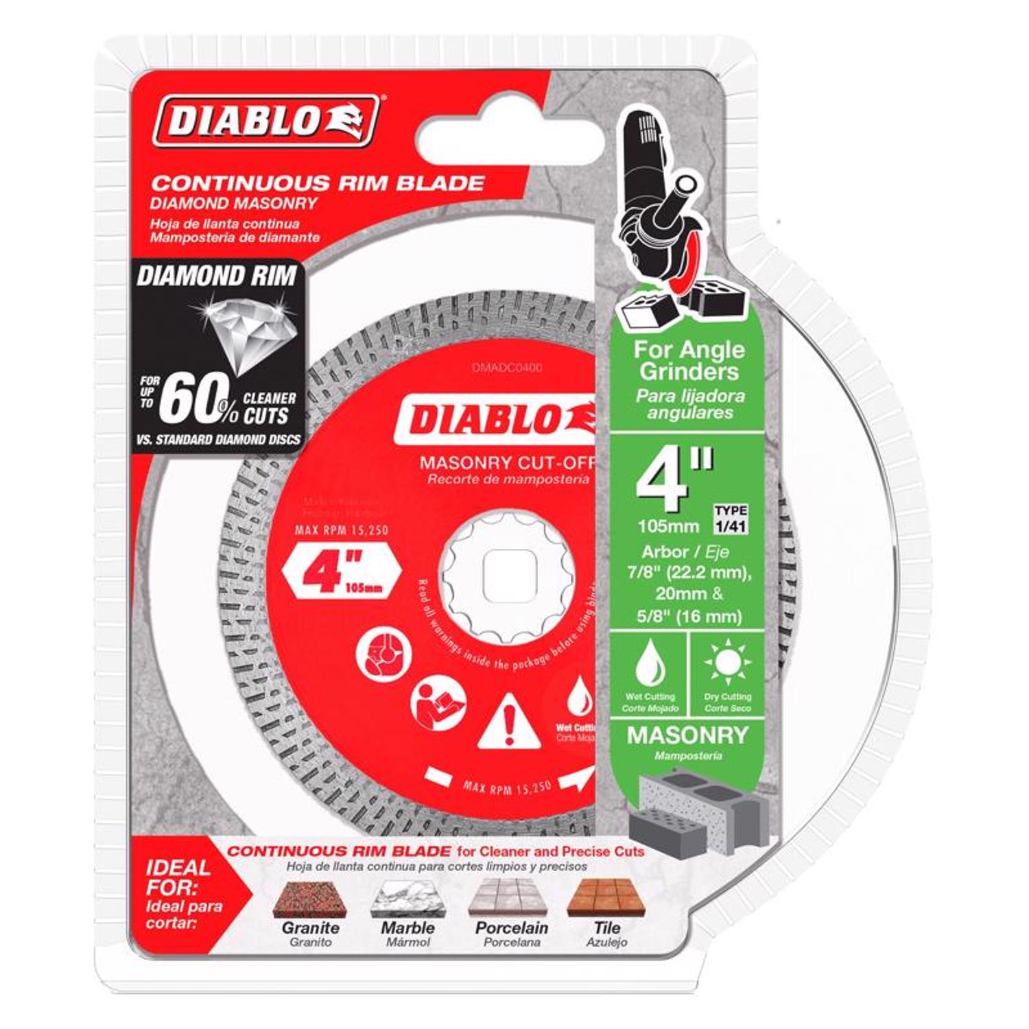 Diablo 4 in. D X 7/8 in. X.055 in. thick Diamond Masonry Cut-Off Disc 1 pk