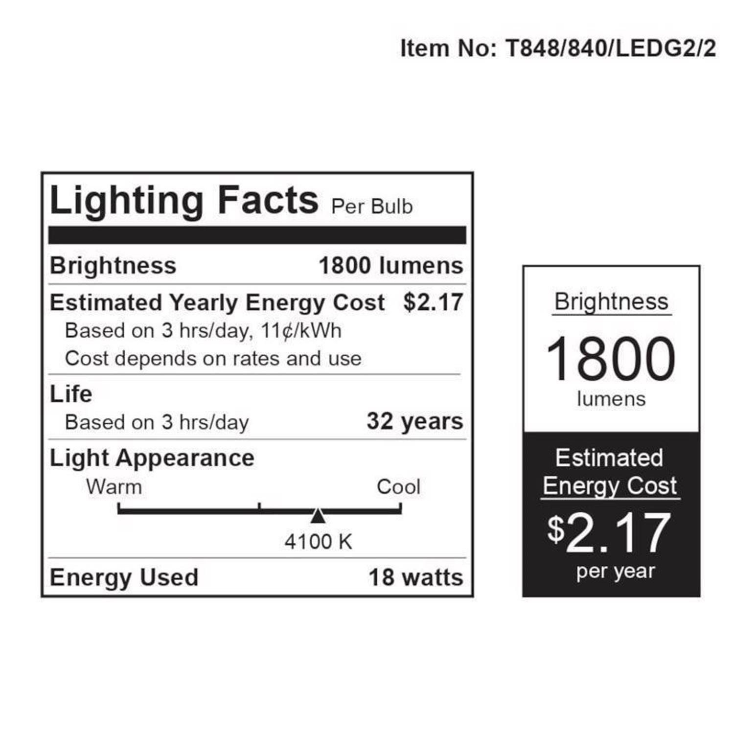 Feit Plug & Play T8 Cool White 47.5 in. Bi-Pin T8 LED Bulb 32 Watt Equivalence 2 pk