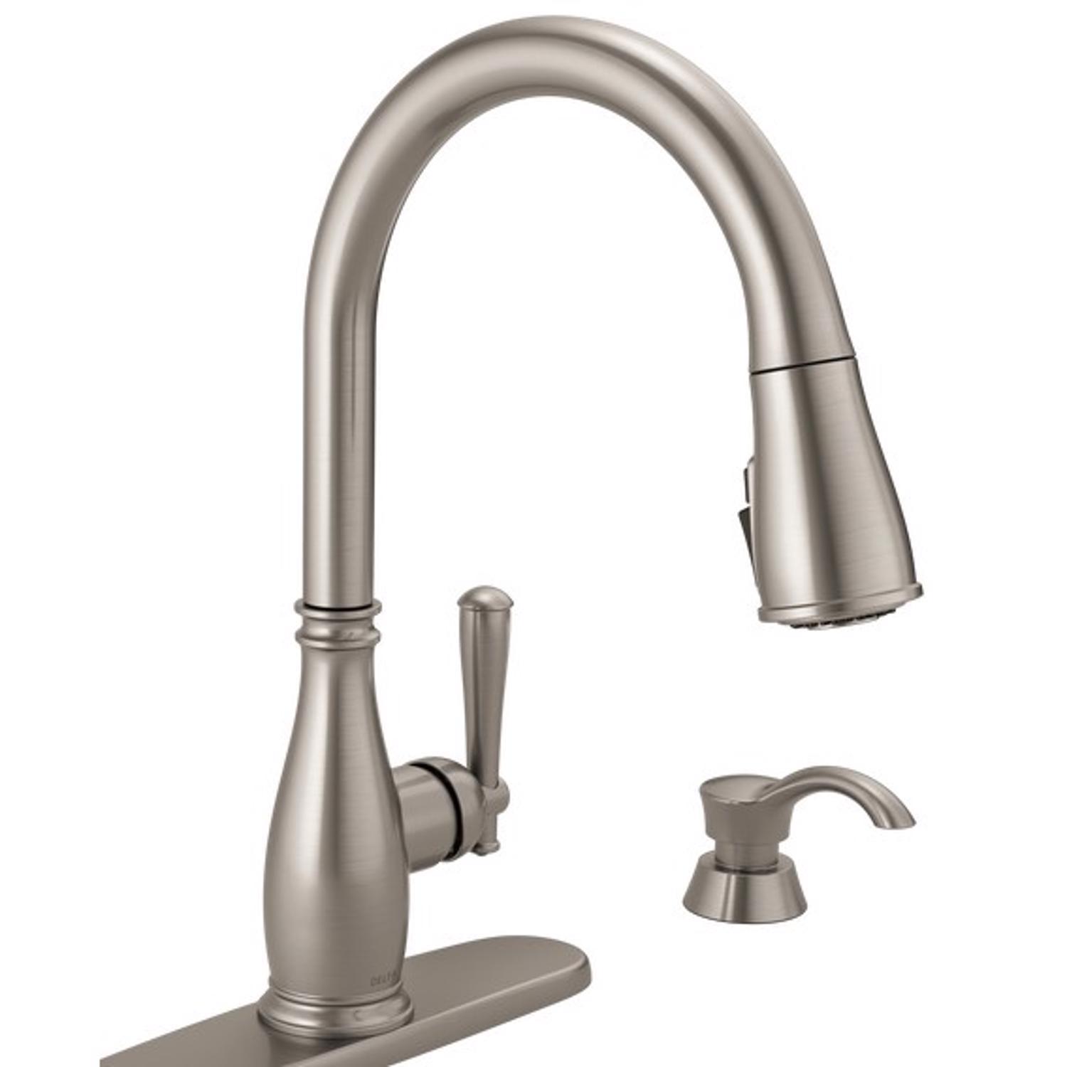 Delta Charmaine One Handle Stainless Steel Pull-Down Kitchen Faucet