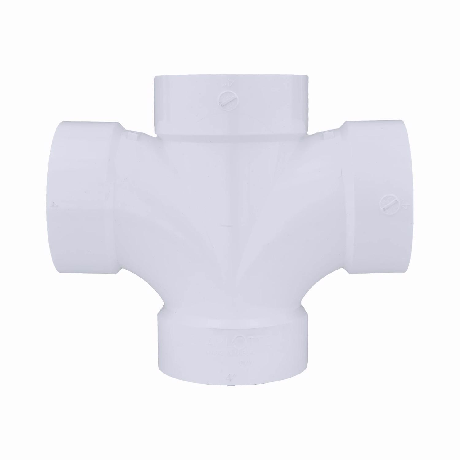 Charlotte Pipe Schedule 40 4 in. Hub X 4 in. D Hub PVC Sanitary Tee 1 pk