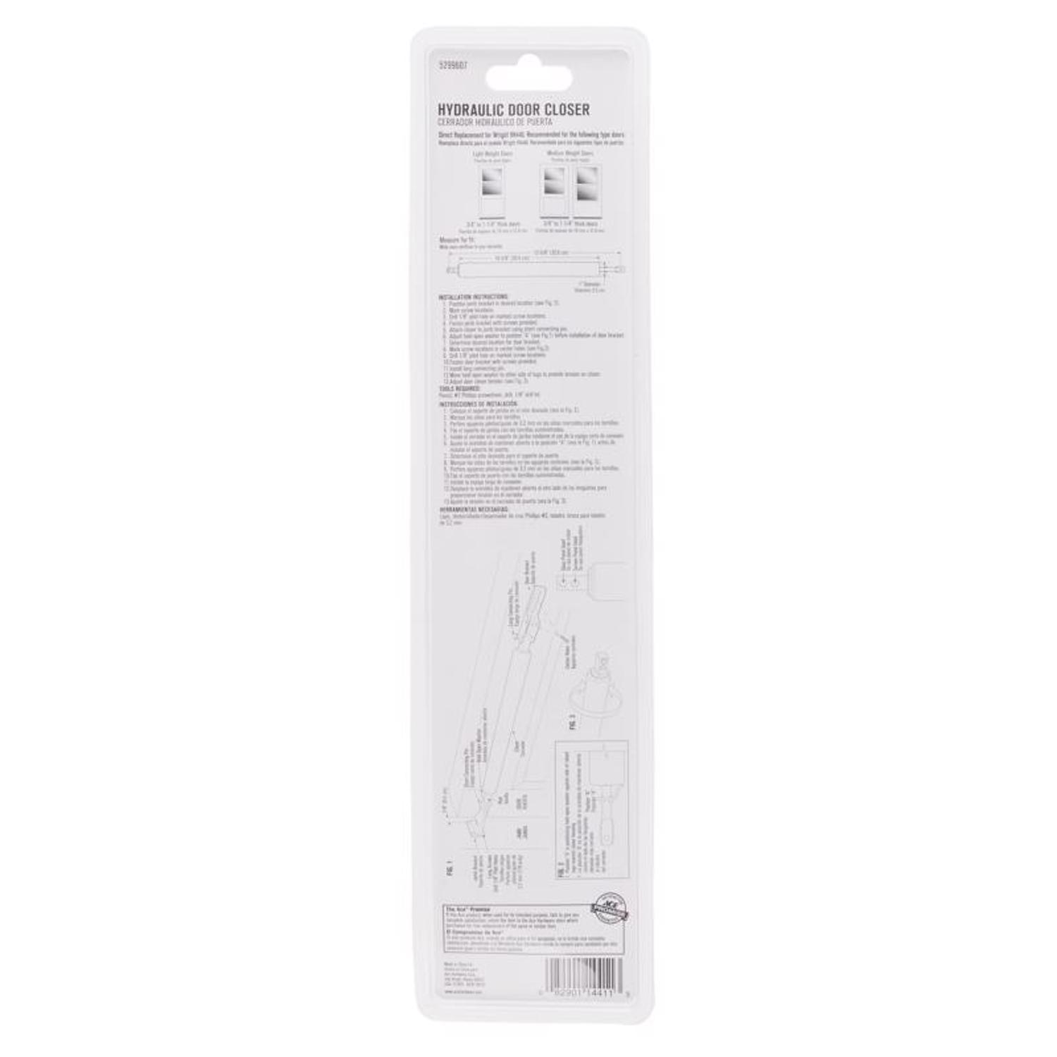 Ace Silver Aluminum Hydraulic Screen/Storm Door Closer