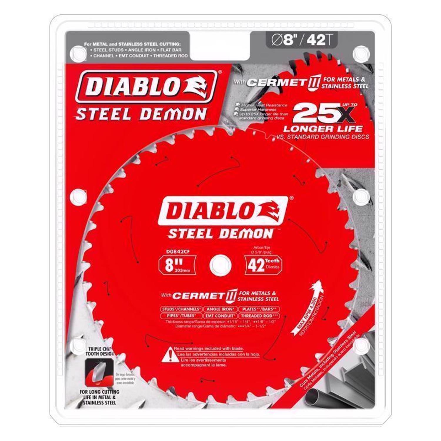 Diablo Steel Demon 8 in. D X 5/8 in. Cermet Metal Saw Blade 42 teeth 1 pk