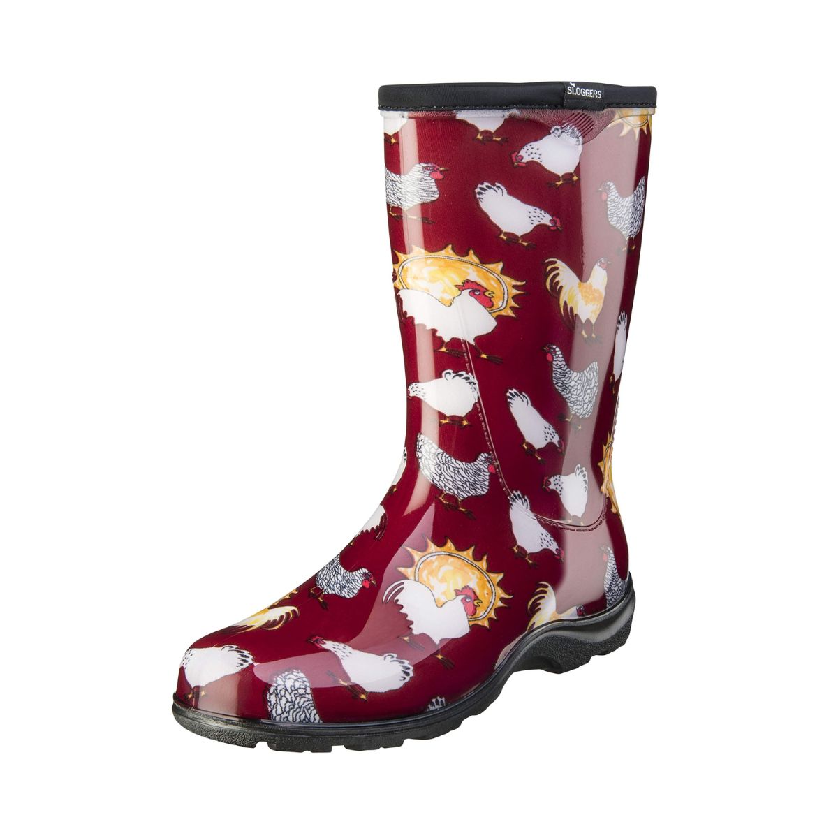 Sloggers Waterproof Garden Rain Boots for Women Chicken Red Print size 10