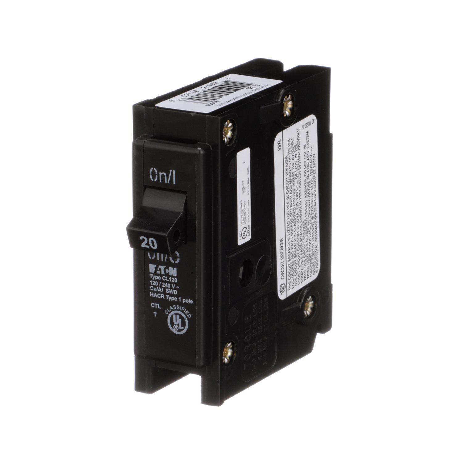 Eaton 20 amps Plug In Single Pole Circuit Breaker
