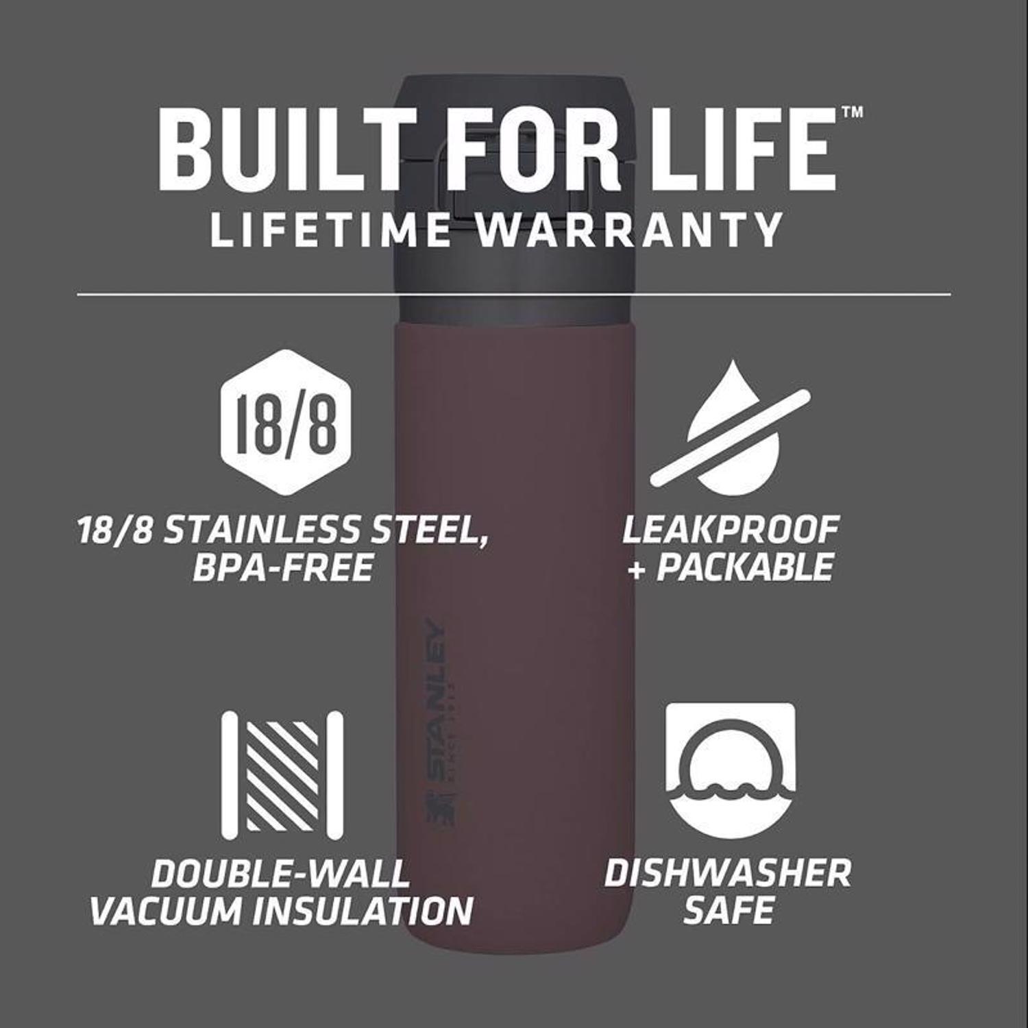 Stanley The Quick Flip 24 oz Rose Quartz BPA Free Double-Wall Vacuum Insulated Bottle