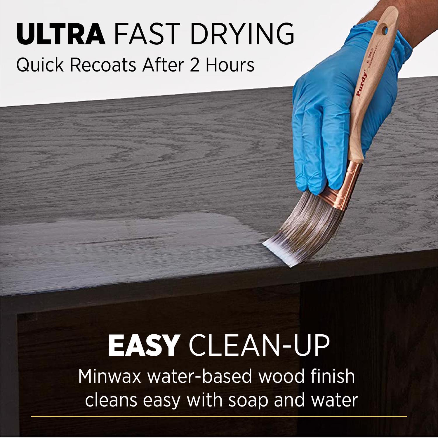 Minwax Polycrylic Satin Crystal Clear Water-Based Polyurethane 1 qt