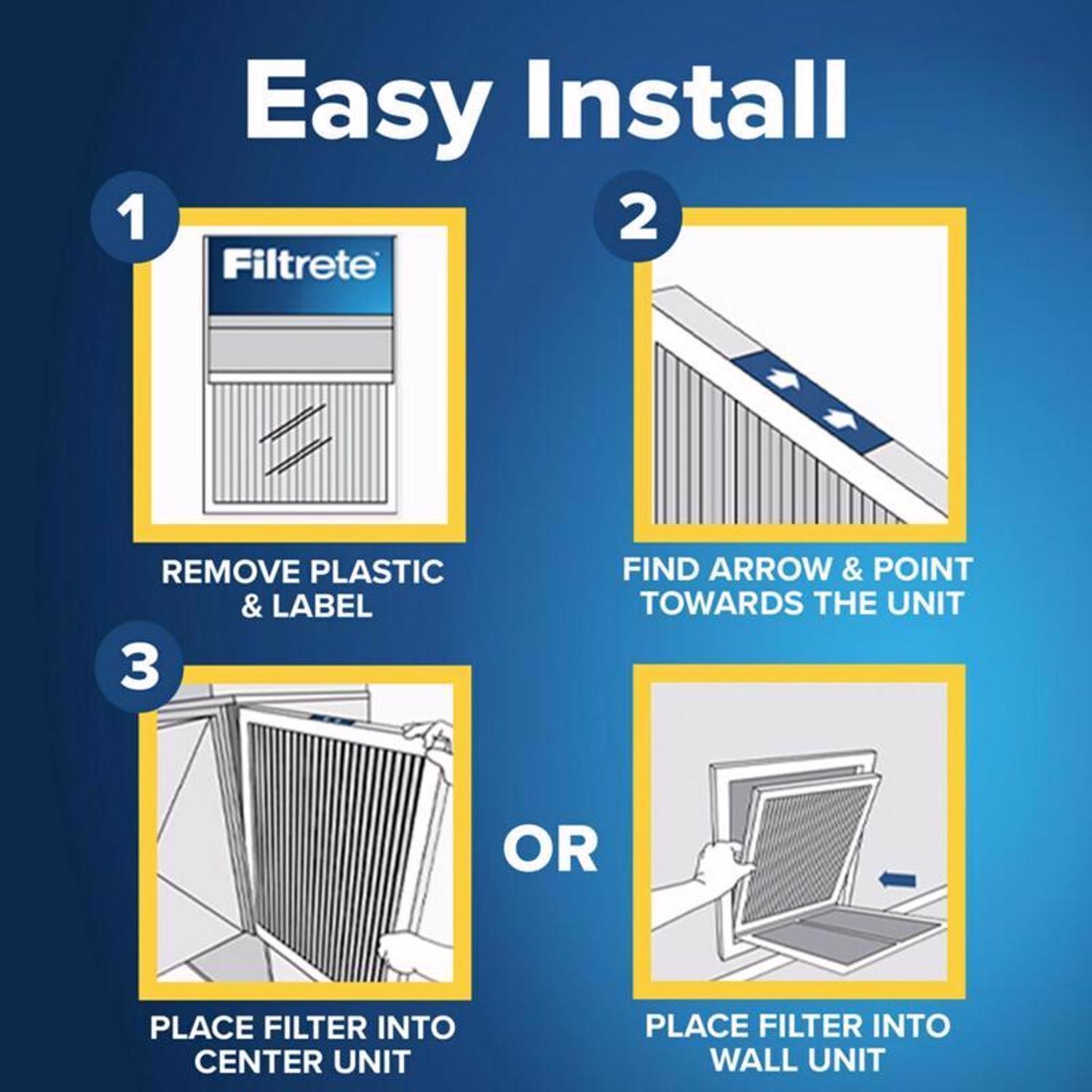 Filtrete 20 in. W X 25 in. H X 4 in. Polyester 12 MERV Pleated Allergen Air Filter 1 pk