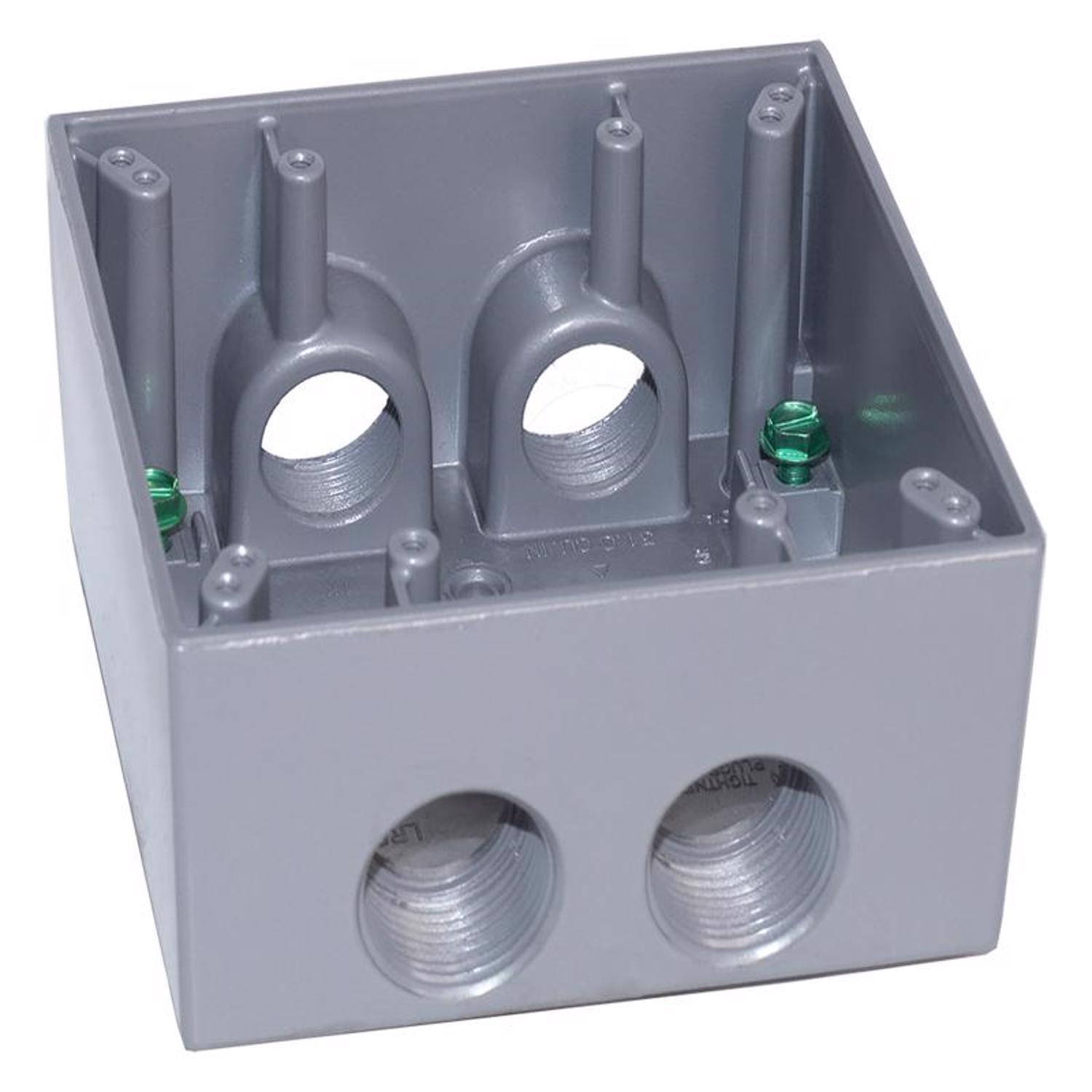 Sigma Engineered Solutions New Work 31 cu in Square Metallic 2 gang Weatherproof Box Gray