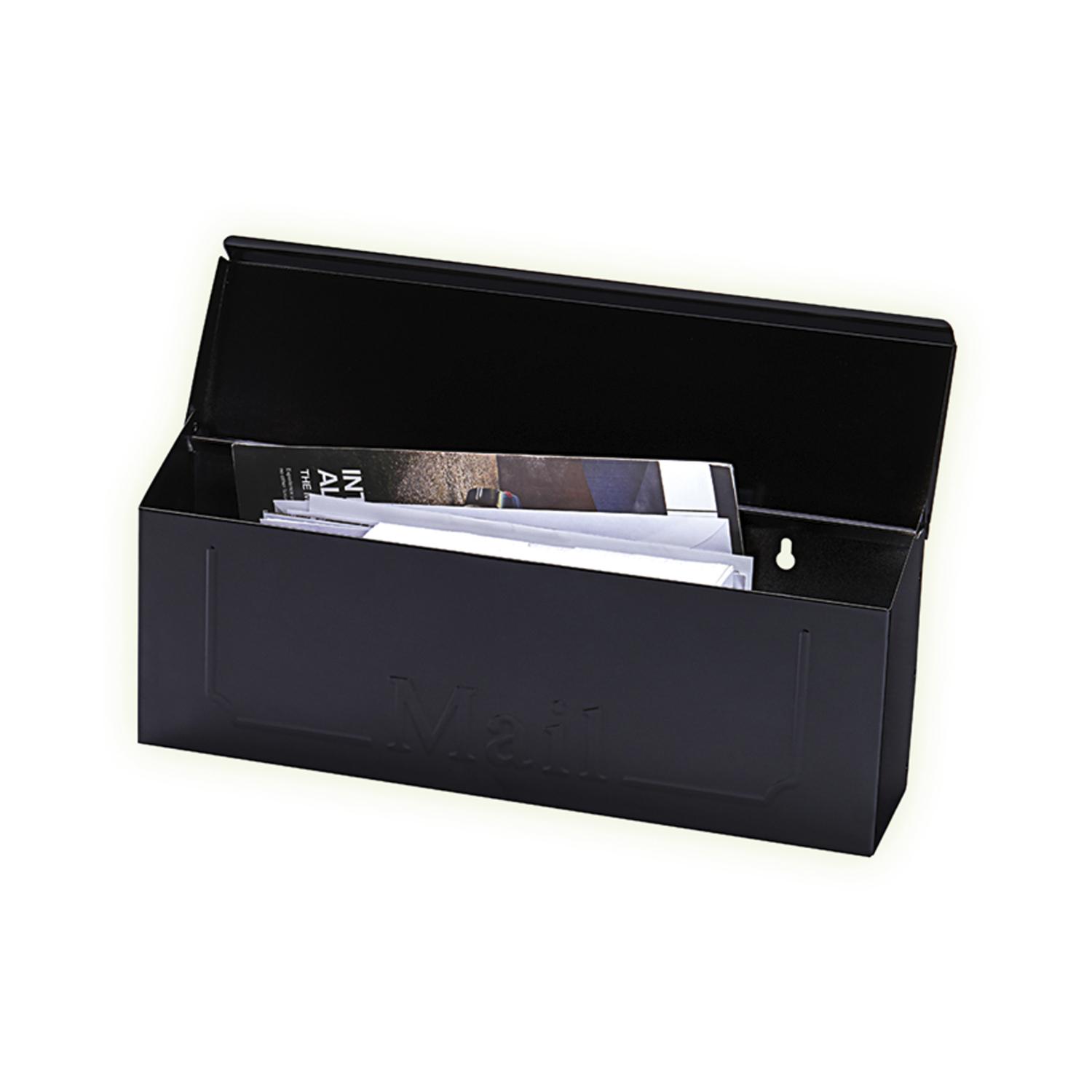 Architectural Mailboxes Townhouse Classic Galvanized Steel Wall Mount Black Mailbox